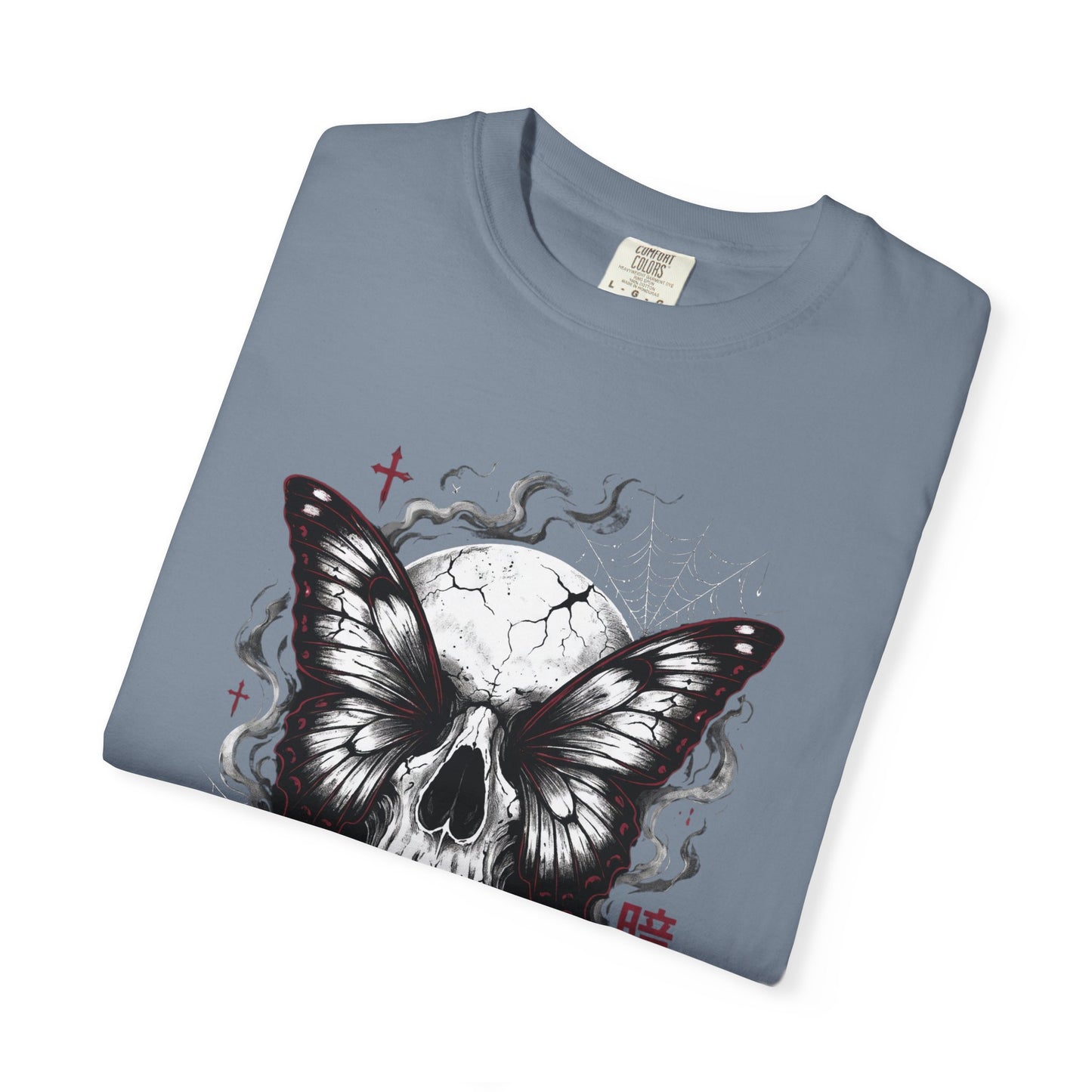 Skull Butterfly T-Shirt — Dark Aesthetic "暗い美学" Graphic Tee