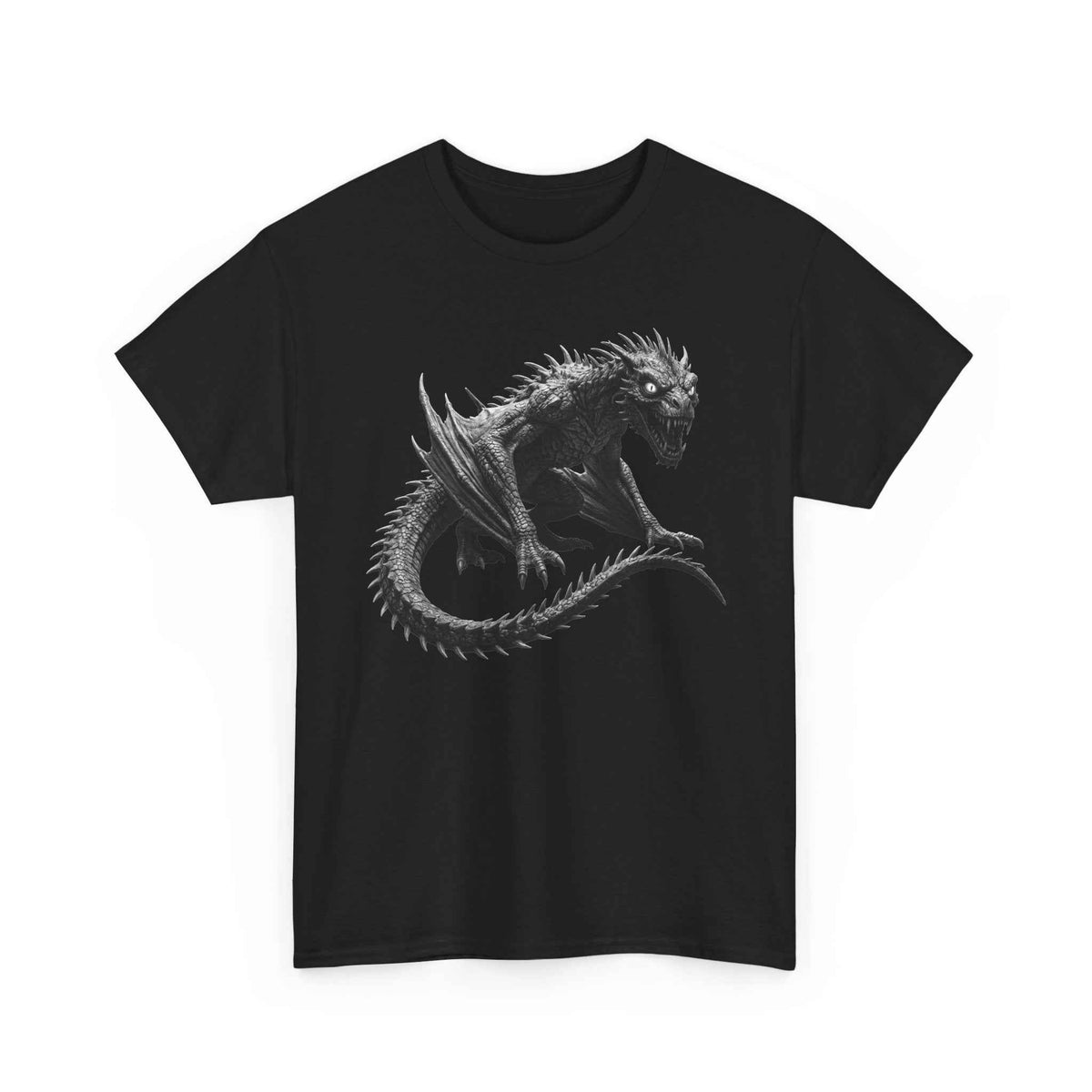 Fierce Dragon Graphic Tee - Dark Fantasy Streetwear Tee