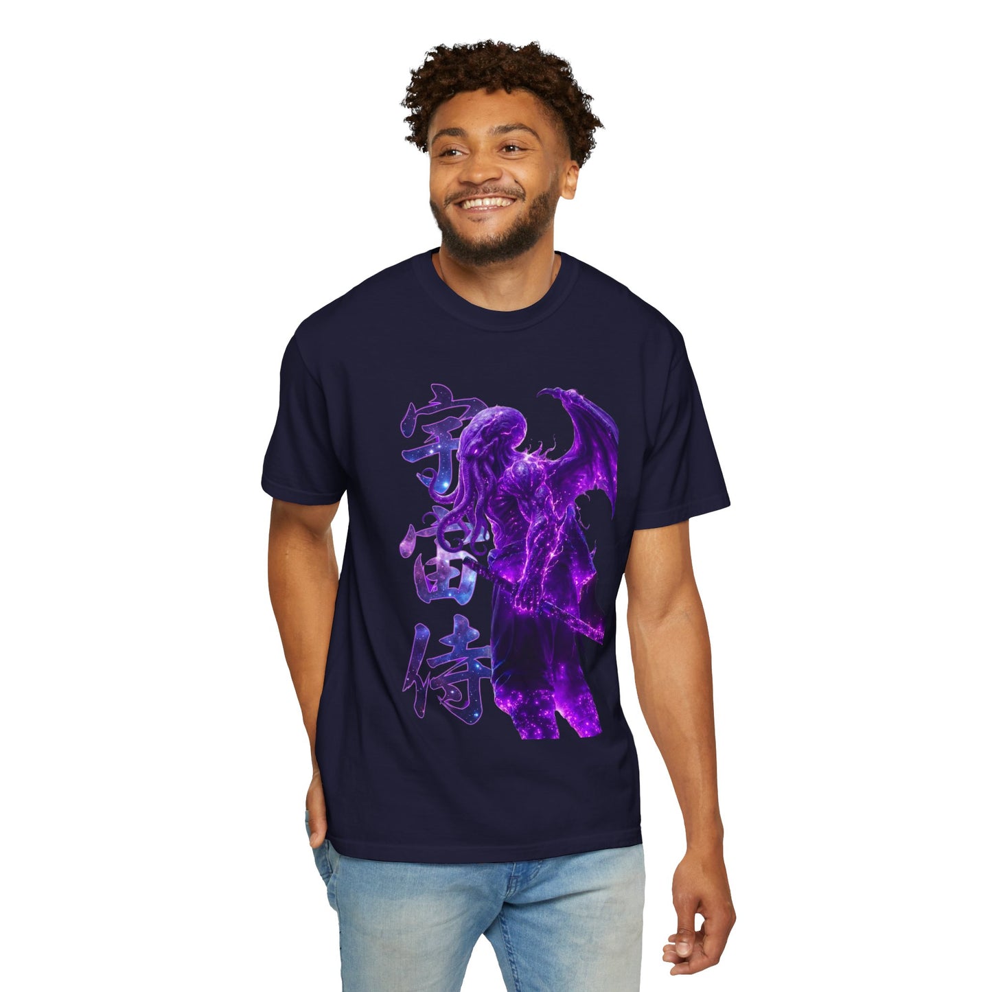 Purple Galaxy Monster Shirt Japanese Aesthetic T Shirt Cosmic Horror Graphic Tee Harajuku Streetwear Comfort Colors 1717 Apparel
