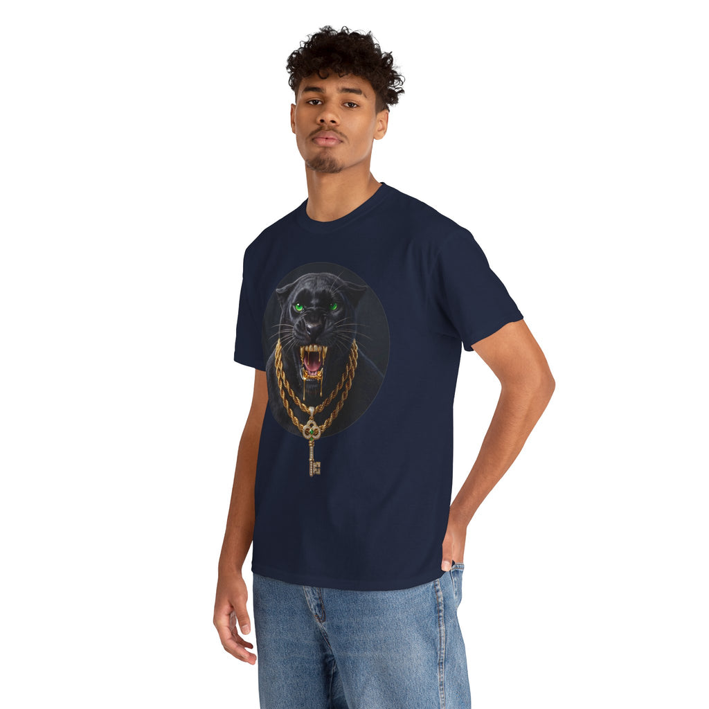 White Iced Out Panther Graphic Tee - Premium Heavy Cotton Streetwear