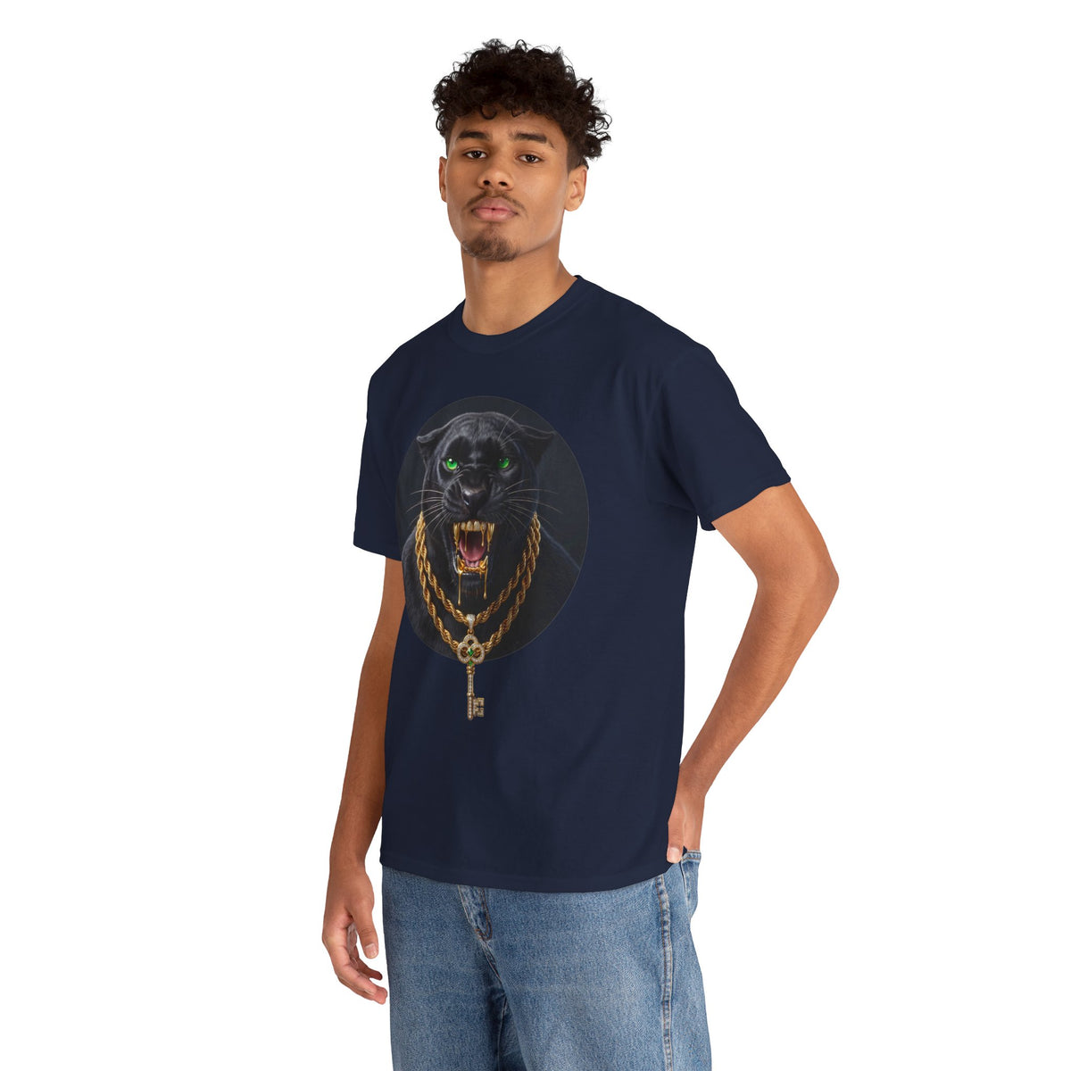 White Iced Out Panther Graphic Tee - Premium Heavy Cotton Streetwear