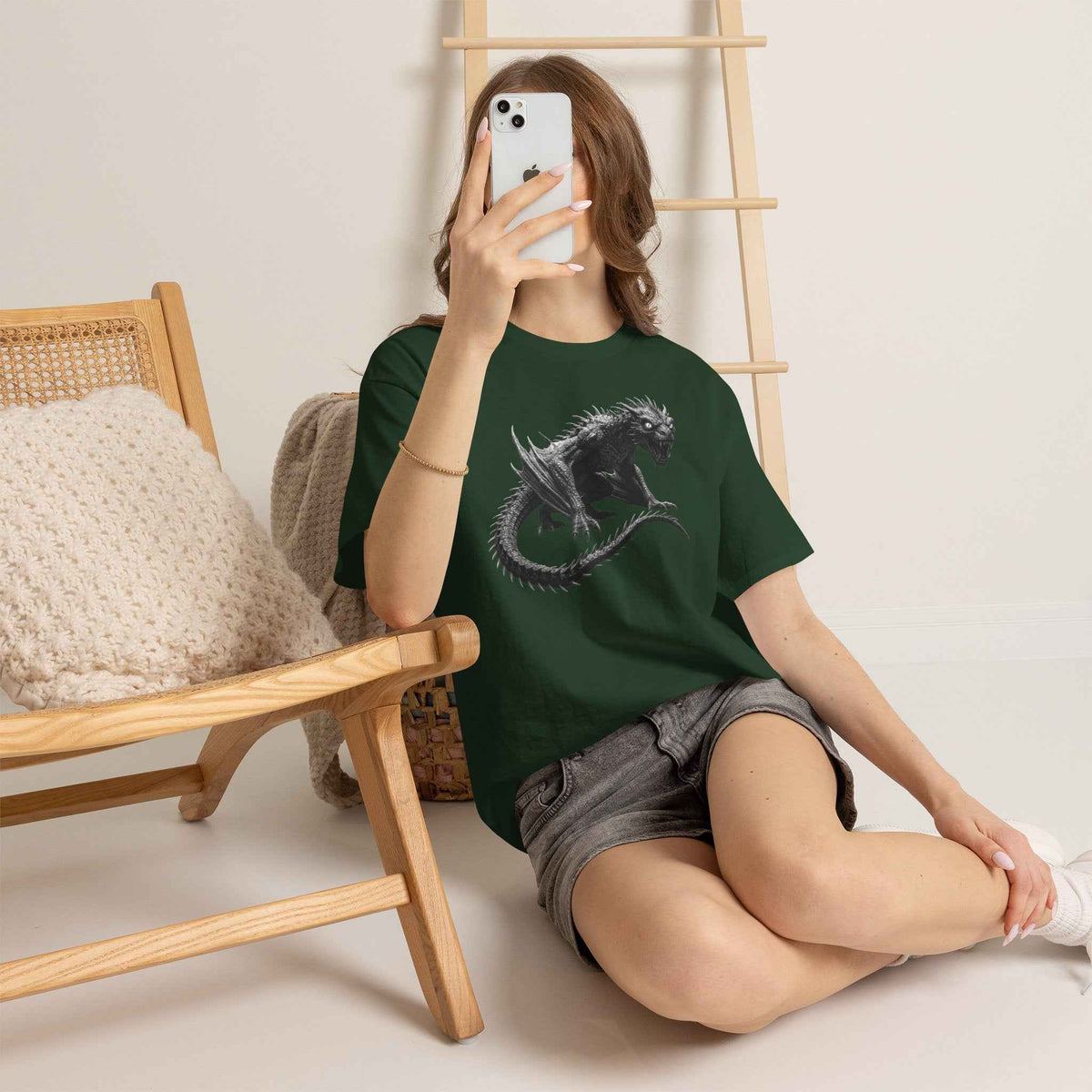 Fierce Dragon Graphic Tee - Dark Fantasy Streetwear Tee