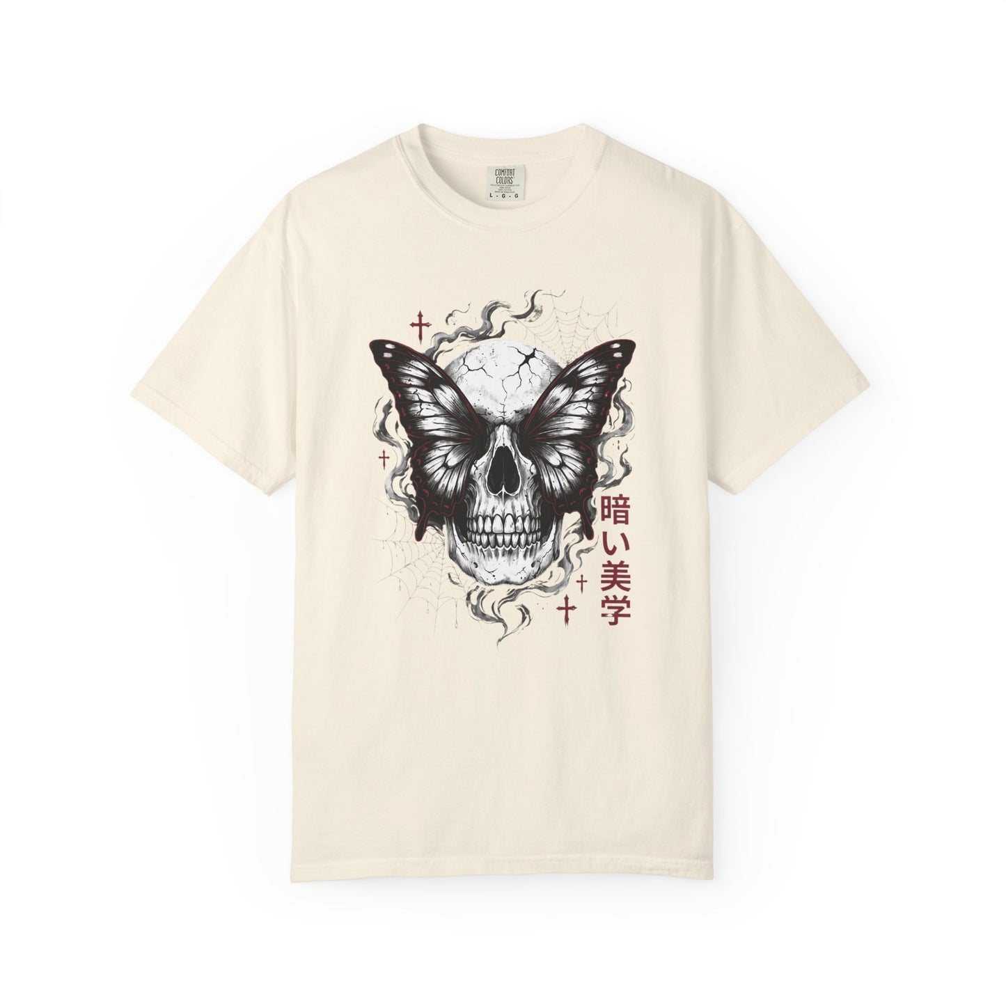 Skull Butterfly T-Shirt — Dark Aesthetic "暗い美学" Graphic Tee