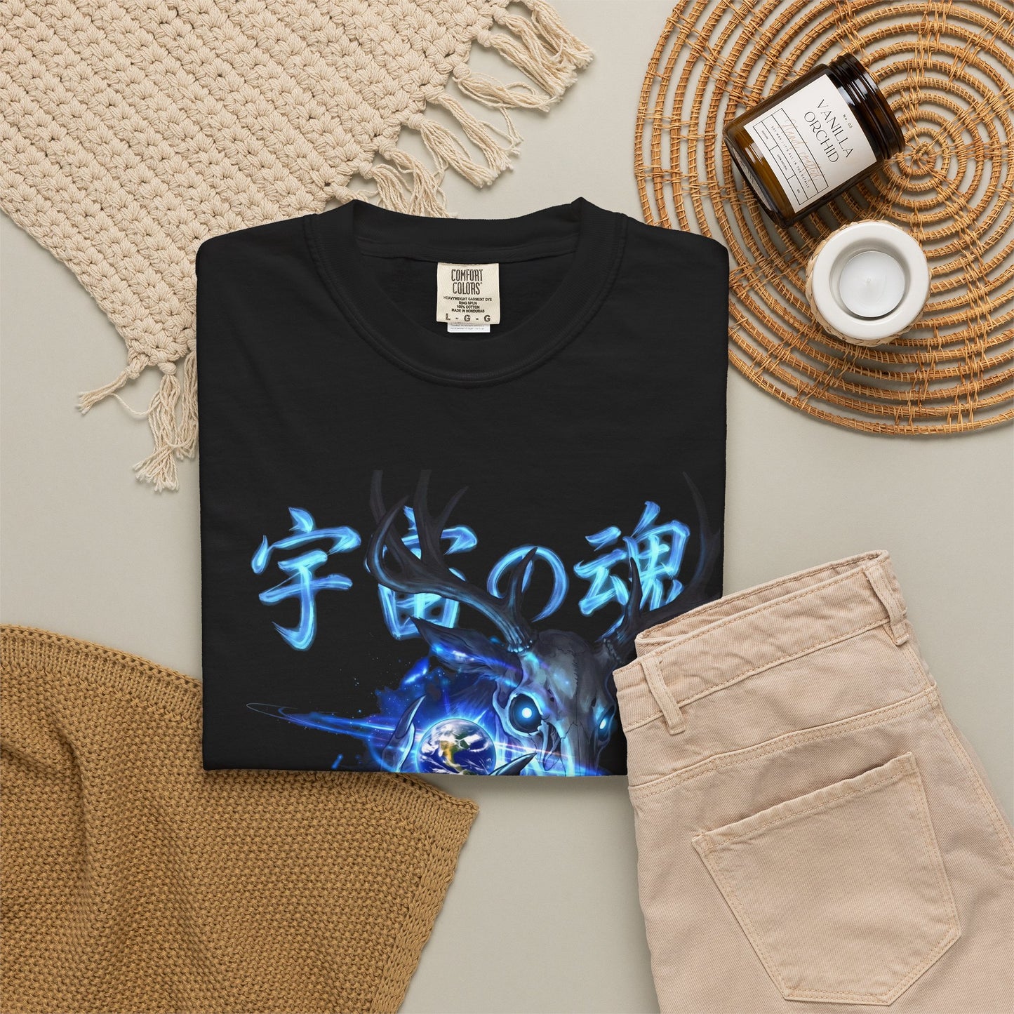 Y2K Cyberpunk Cosmic Skull T-Shirt Blue Neon Energy Aura Unisex Harajuku Style Streetwear Comfort Colors 1717 Graphic Tee