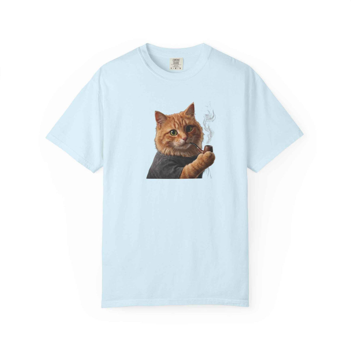 Funny Orange Cat Smoking Pipe Graphic Tee, Harajuku Streetwear, Cozy Kitten