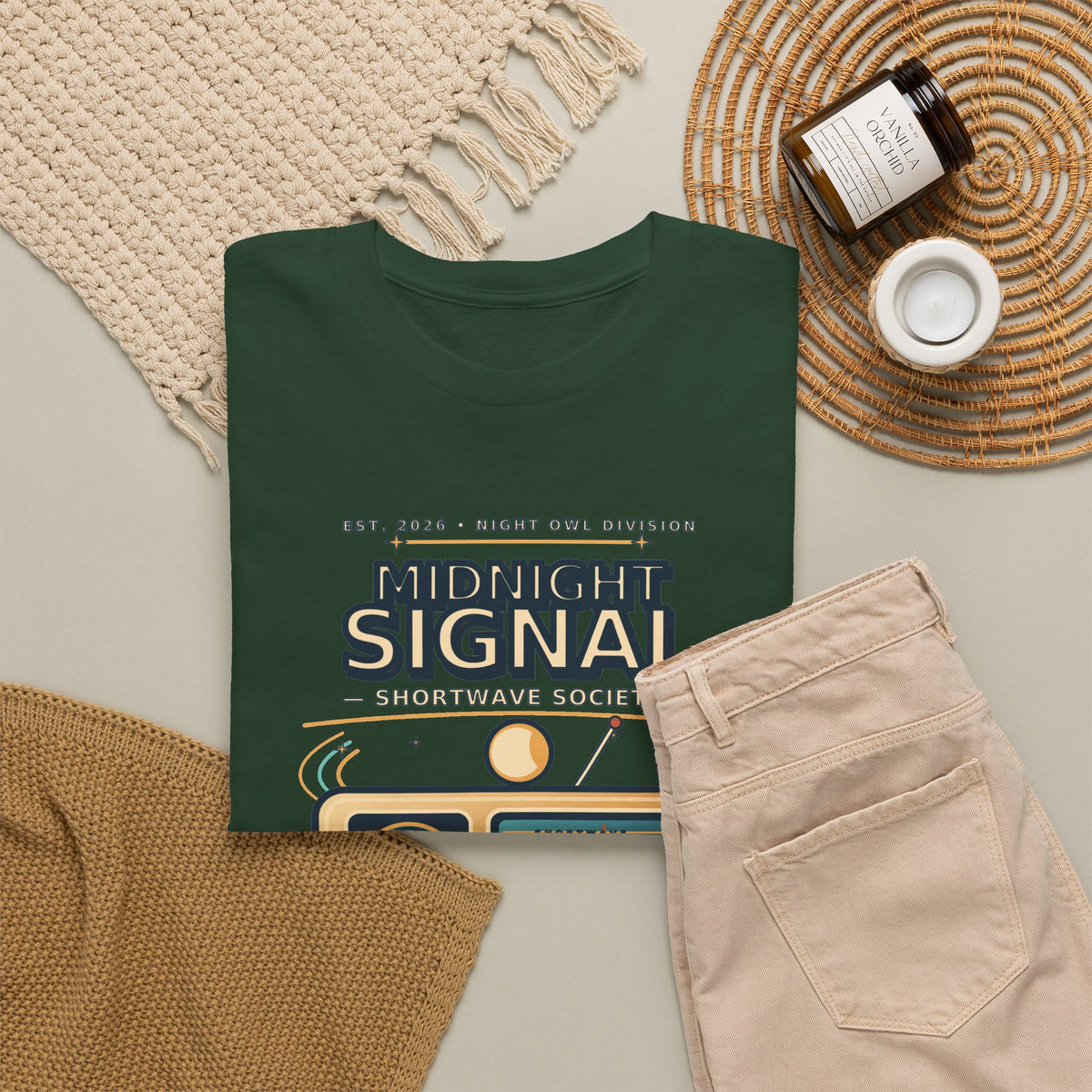 Midnight Signal Shortwave Society Tee | Vintage Ham Radio Operator Graphic Shirt | Gildan 5000