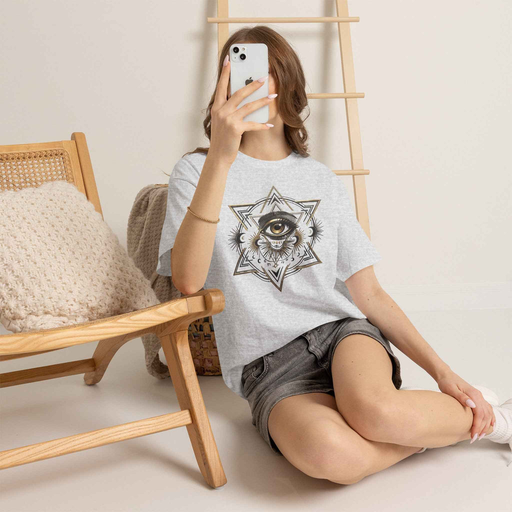 Mystic Eye & Sacred Geometry Graphic Tee - Dark Alternative Streetwear