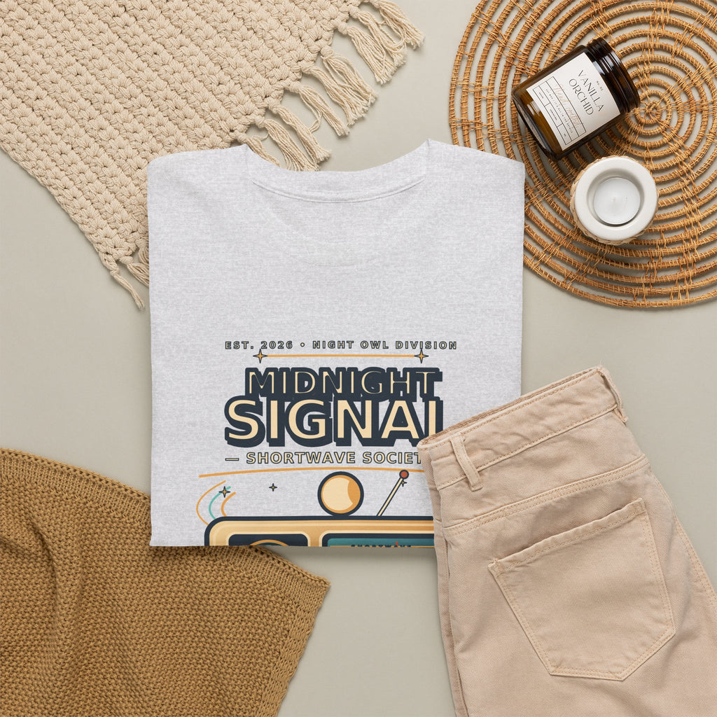 Midnight Signal Shortwave Society Tee | Vintage Ham Radio Operator Graphic Shirt | Gildan 5000