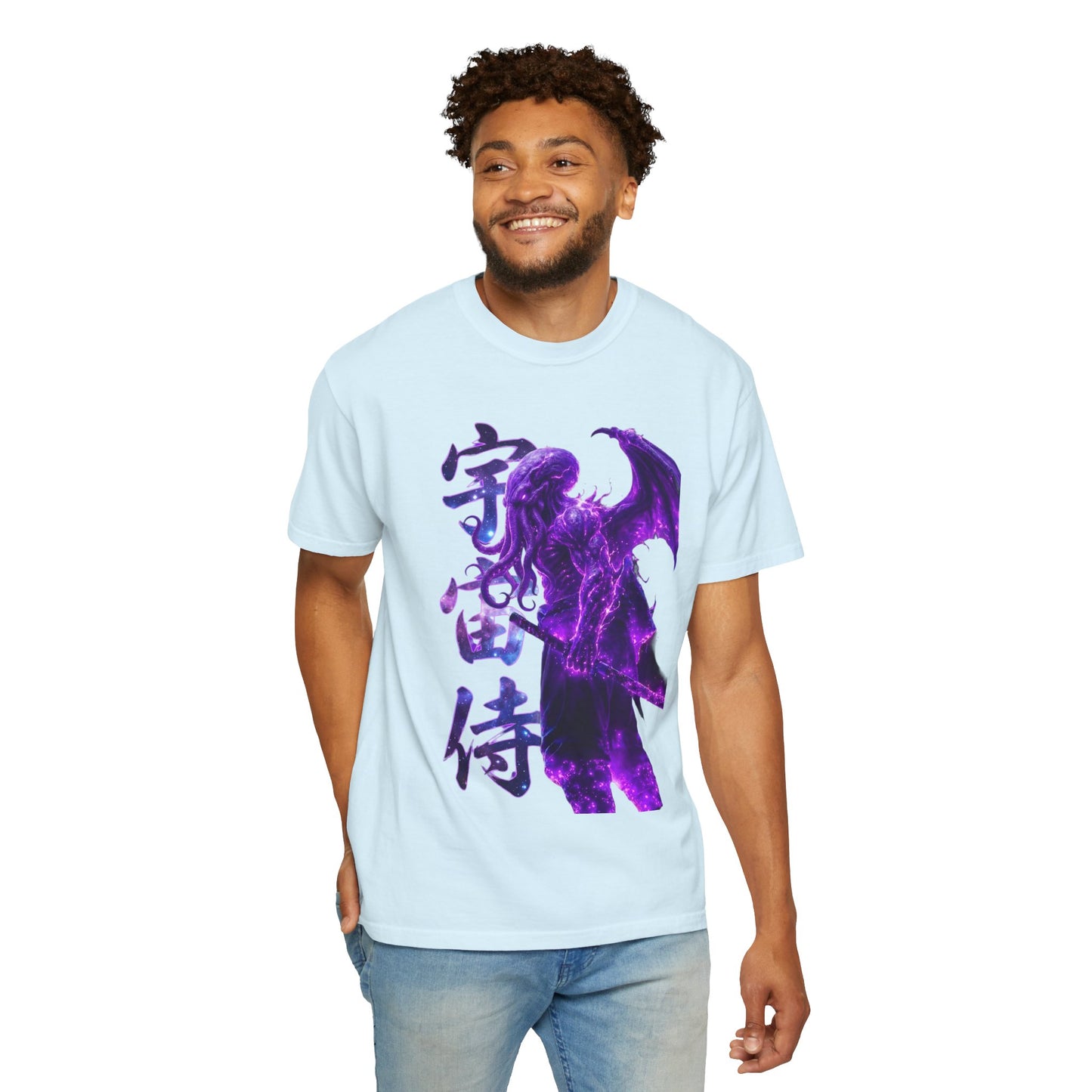 Purple Galaxy Monster Shirt Japanese Aesthetic T Shirt Cosmic Horror Graphic Tee Harajuku Streetwear Comfort Colors 1717 Apparel