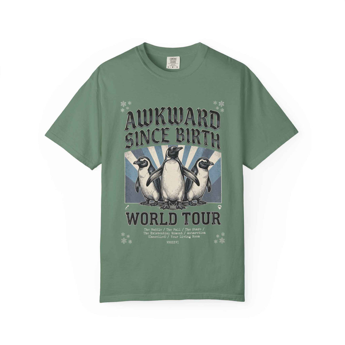 Vintage Washed Comfort Colors Penguin Tour Ironic Tee - Heavyweight Boxy