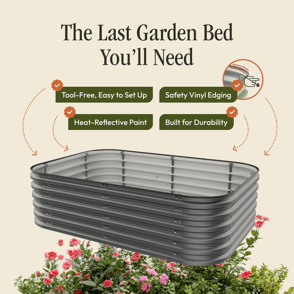 Easiest & Fastest No-Tools Metal Raised Garden Bed Kit - Gro-Rite USA