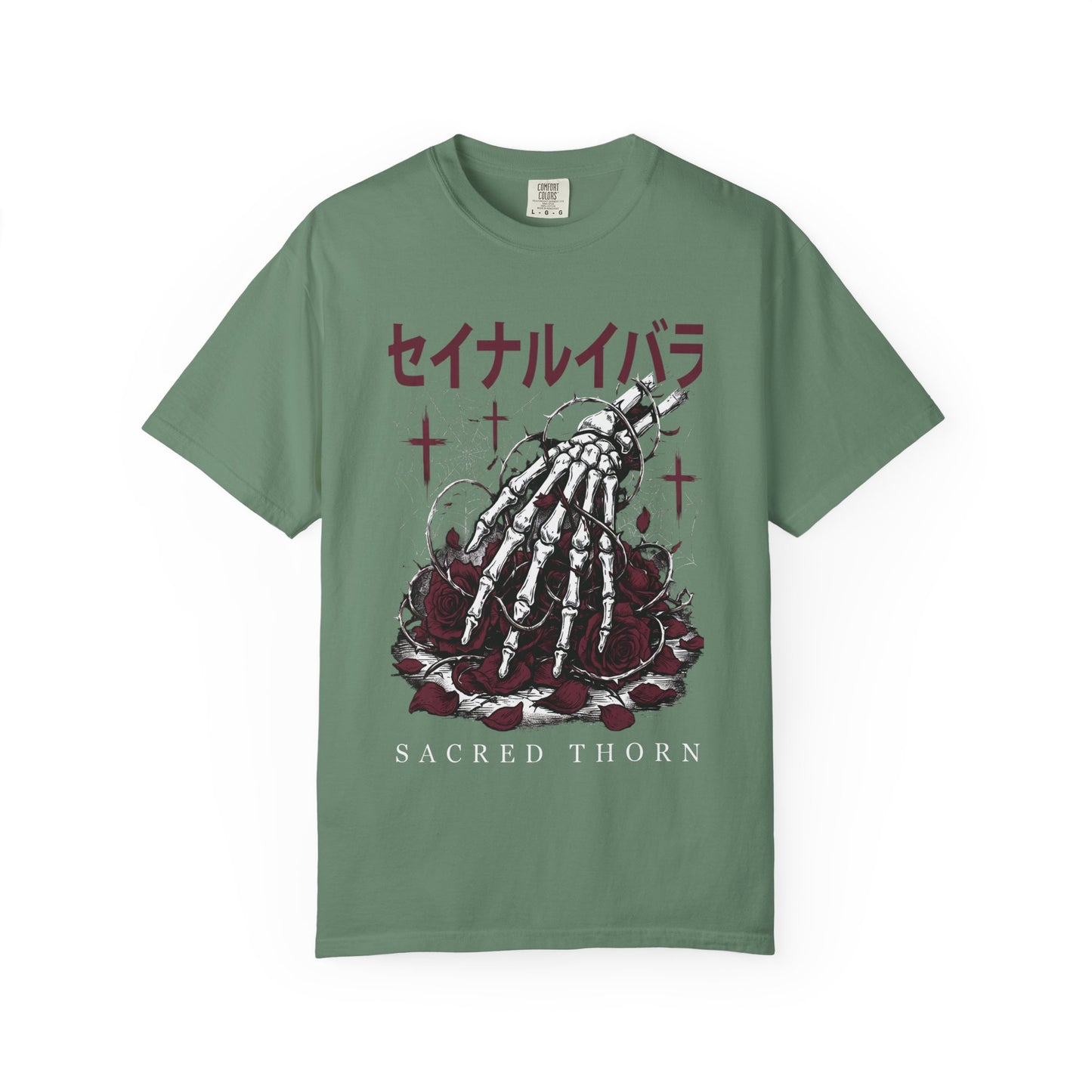 T-Shirt — Sacred Thorn Skeleton Hands Graphic Tee (セイナルイバラ)