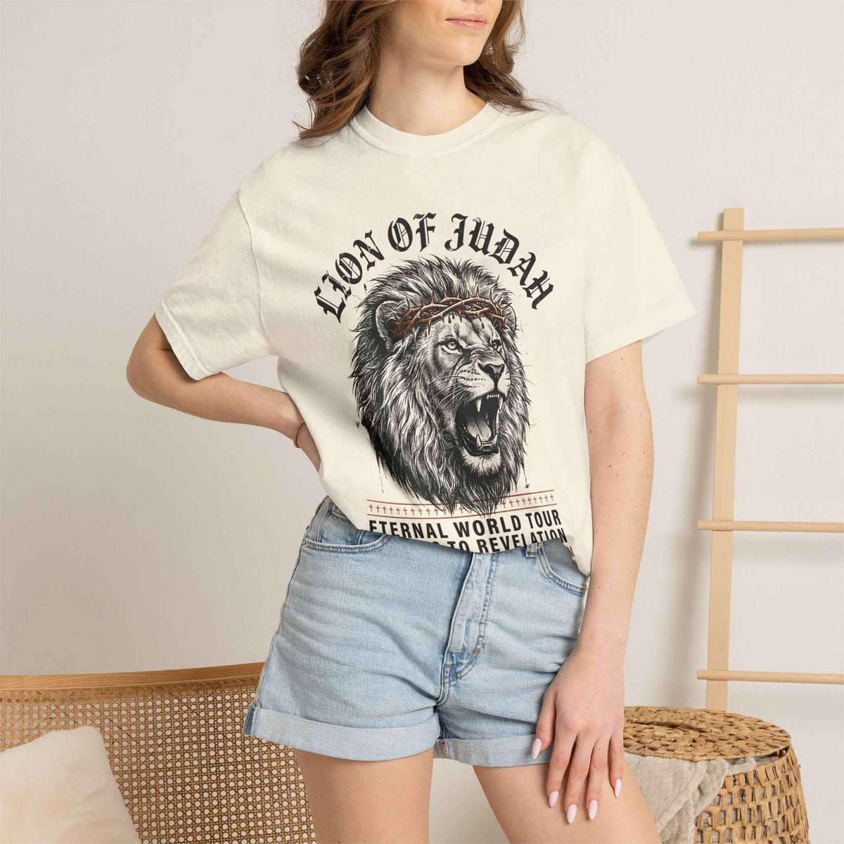 Vintage Lion of Judah Christian Tour Shirt - Heavyweight Comfort Colors Tee