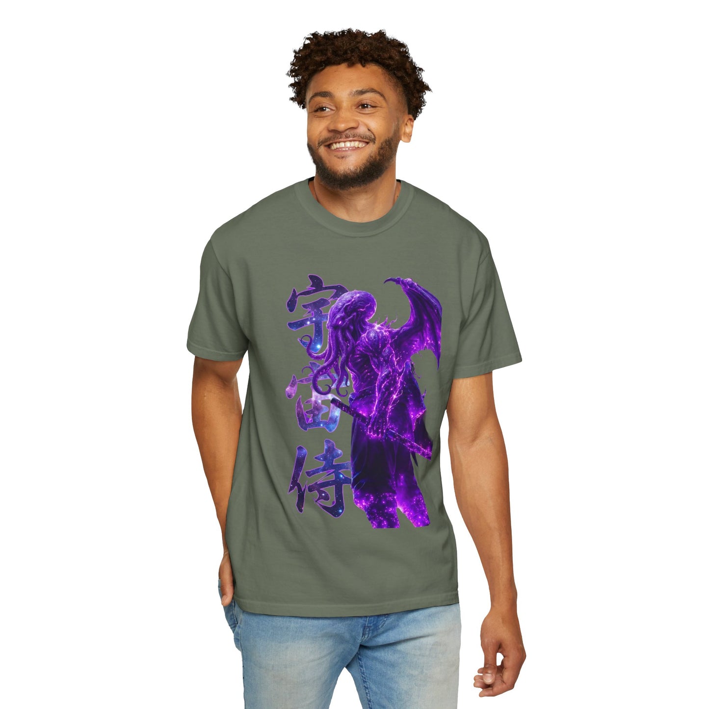 Purple Galaxy Monster Shirt Japanese Aesthetic T Shirt Cosmic Horror Graphic Tee Harajuku Streetwear Comfort Colors 1717 Apparel