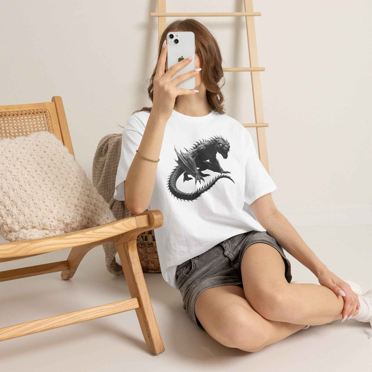 Fierce Dragon Graphic Tee - Dark Fantasy Streetwear Tee