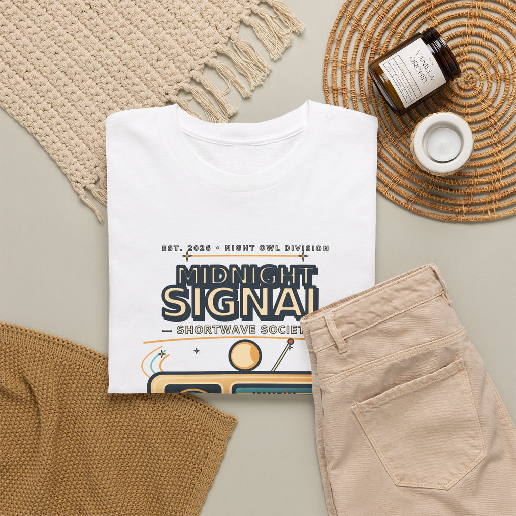 Midnight Signal Shortwave Society Tee | Vintage Ham Radio Operator Graphic Shirt | Gildan 5000