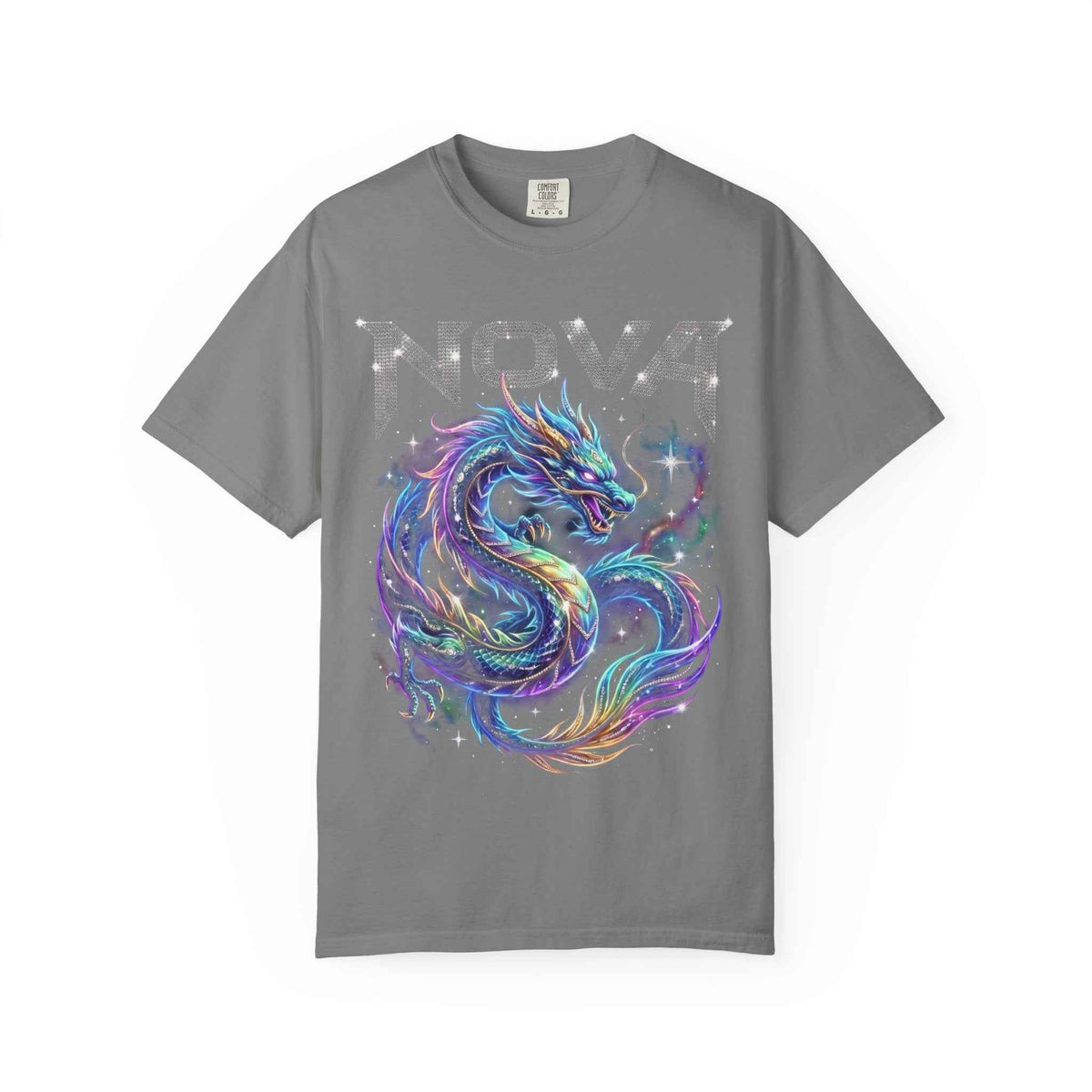 Retro Y2K Nova Celestial Dragon Graphic Tee - Heavyweight Cotton