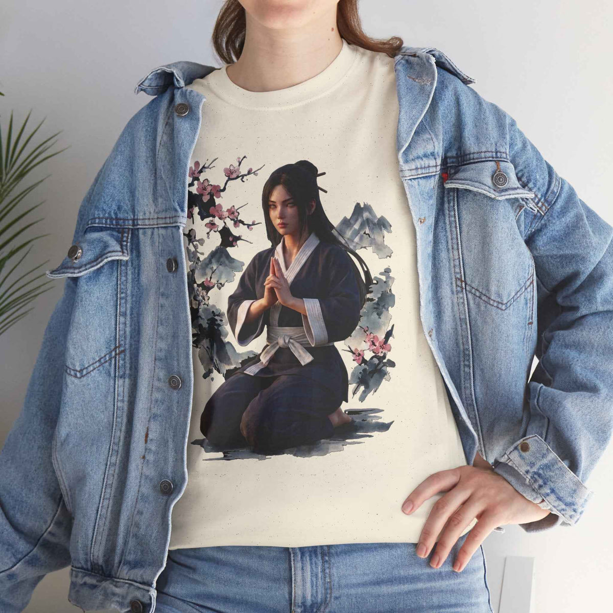 Japanese Aesthetic Kunoichi Sakura Graphic T-Shirt Anime