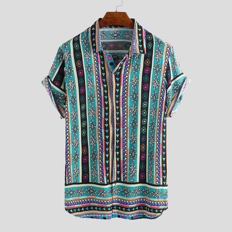 Men's Beach Shirt: Stylish Cardigan with Stripe Design