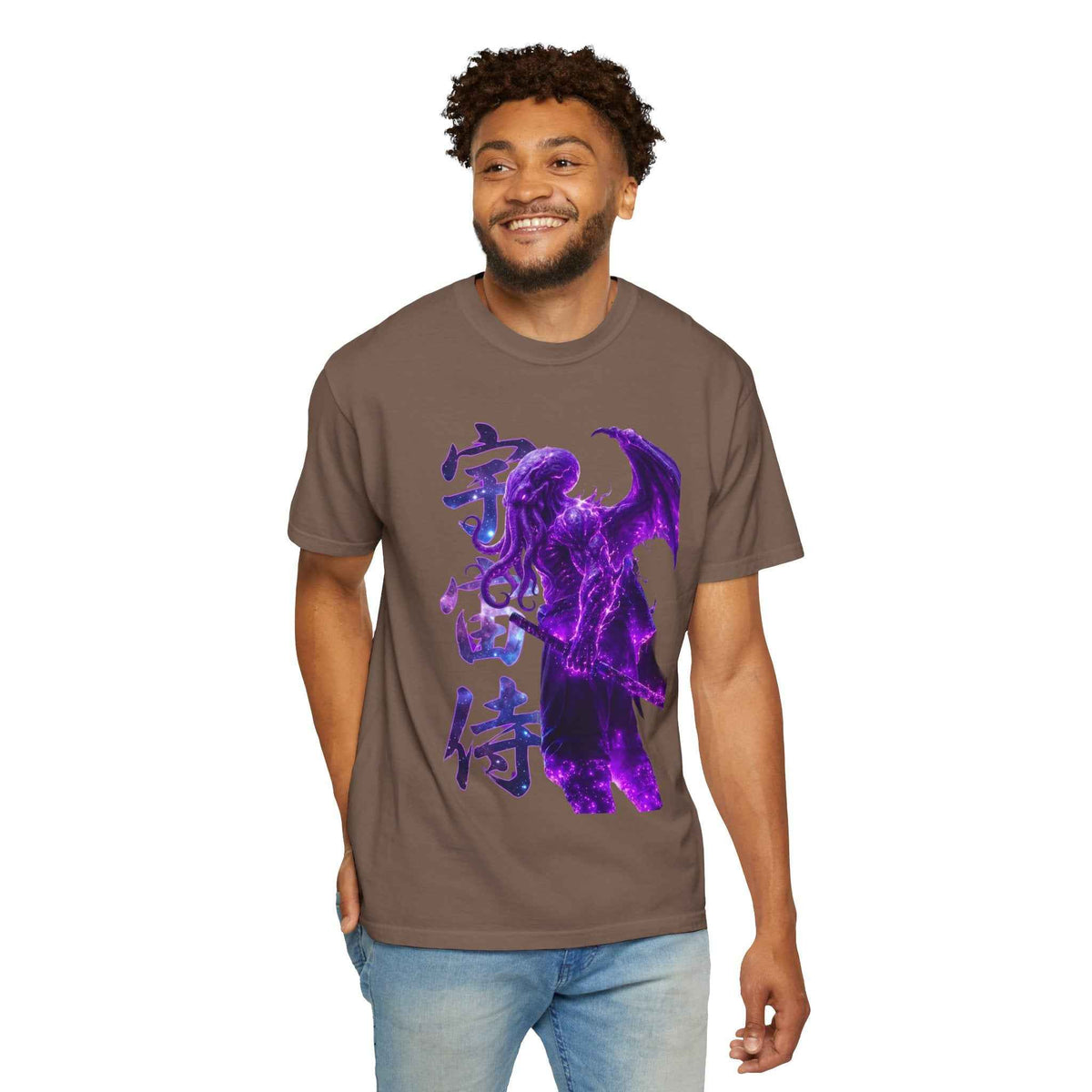Purple Galaxy Monster Shirt Japanese Aesthetic T Shirt Cosmic Horror Graphic Tee Harajuku Streetwear Comfort Colors 1717 Apparel
