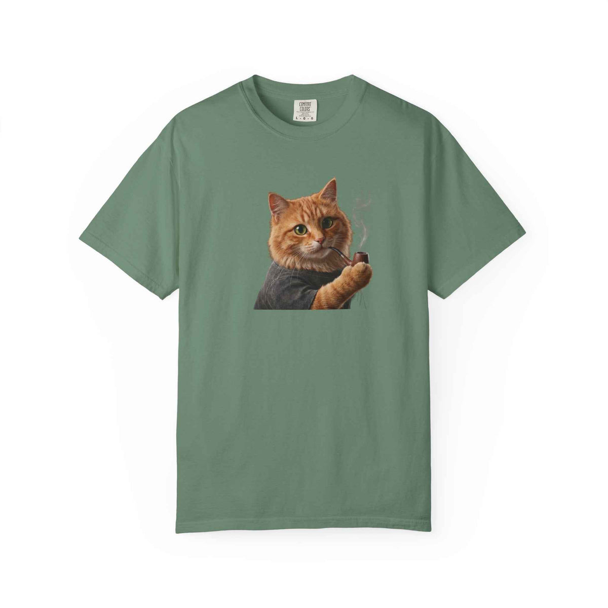 Funny Orange Cat Smoking Pipe Graphic Tee, Harajuku Streetwear, Cozy Kitten