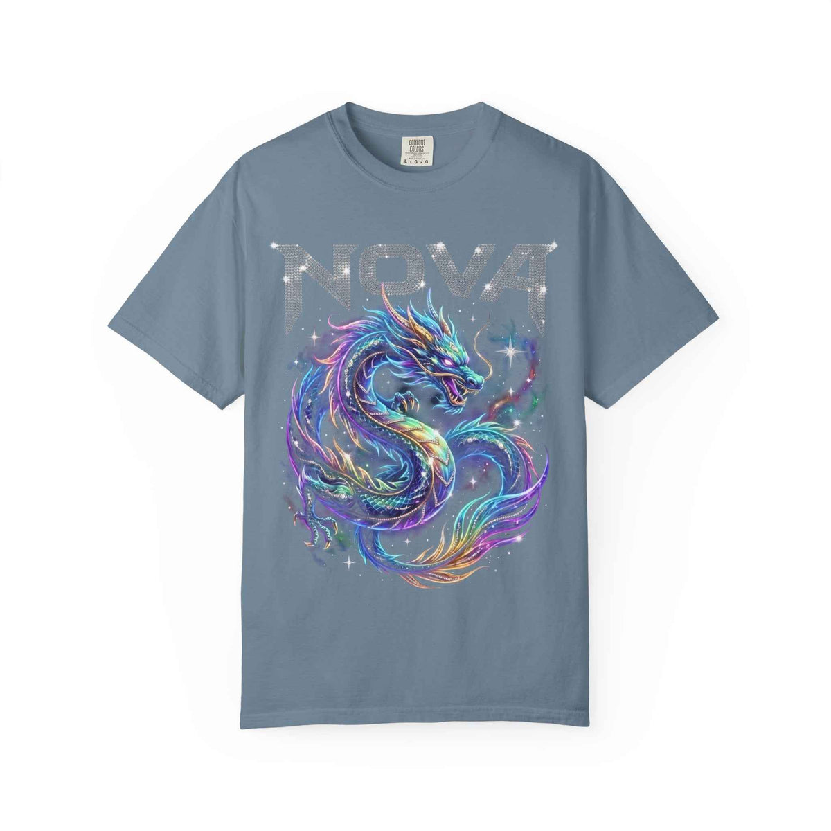 Retro Y2K Nova Celestial Dragon Graphic Tee - Heavyweight Cotton