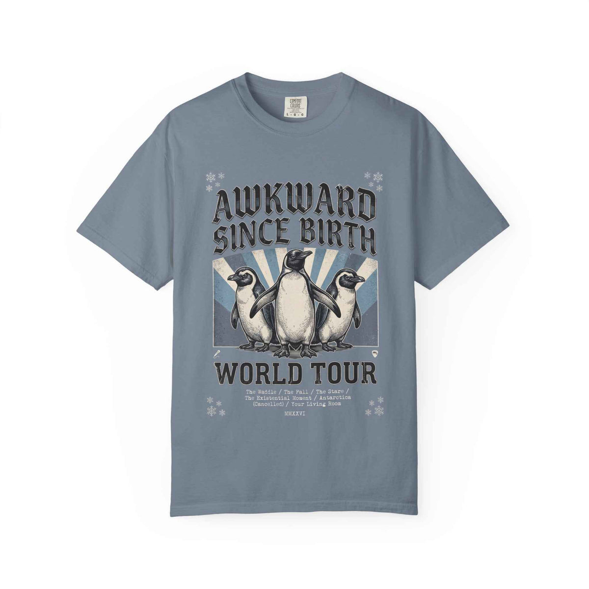 Vintage Washed Comfort Colors Penguin Tour Ironic Tee - Heavyweight Boxy