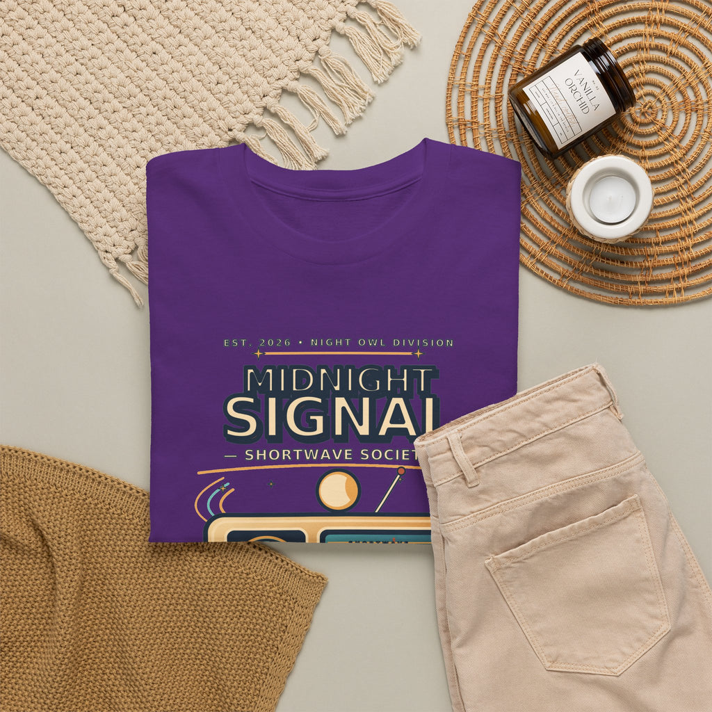 Midnight Signal Shortwave Society Tee | Vintage Ham Radio Operator Graphic Shirt | Gildan 5000