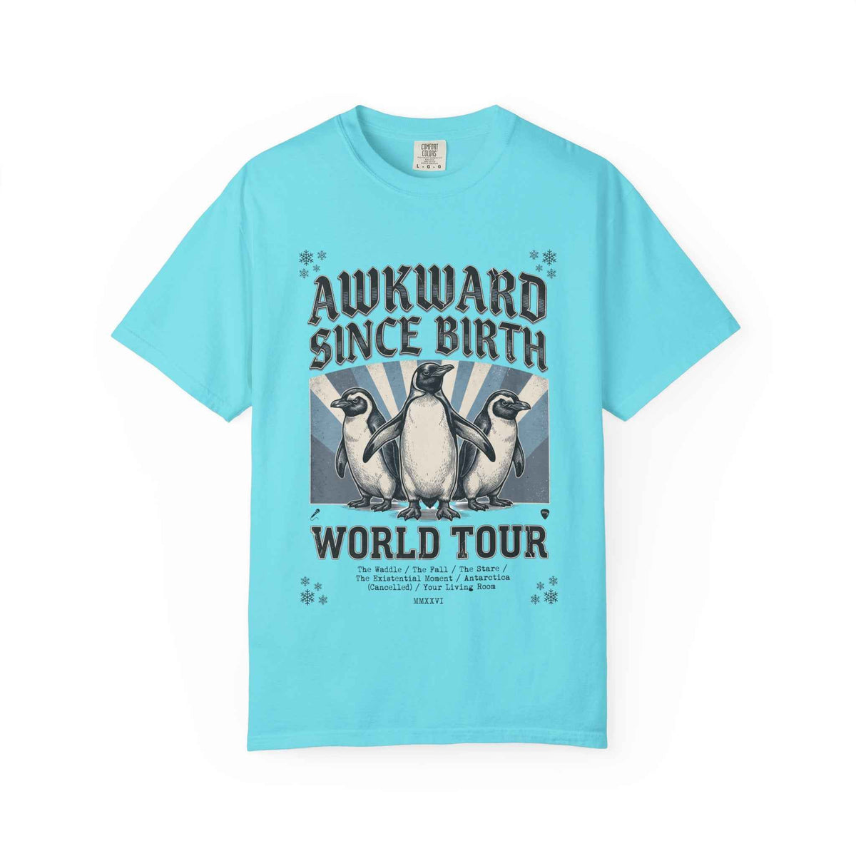 Vintage Washed Comfort Colors Penguin Tour Ironic Tee - Heavyweight Boxy