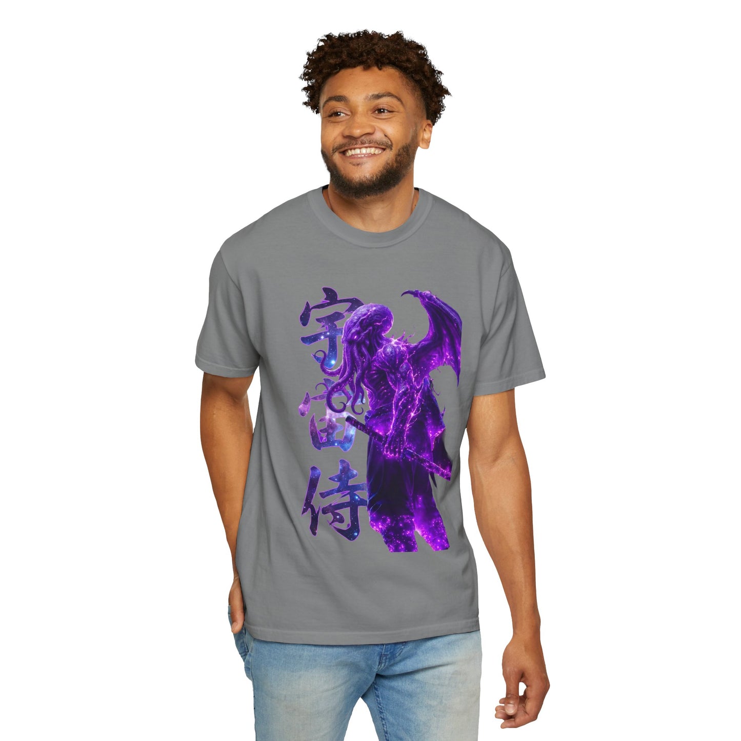 Purple Galaxy Monster Shirt Japanese Aesthetic T Shirt Cosmic Horror Graphic Tee Harajuku Streetwear Comfort Colors 1717 Apparel