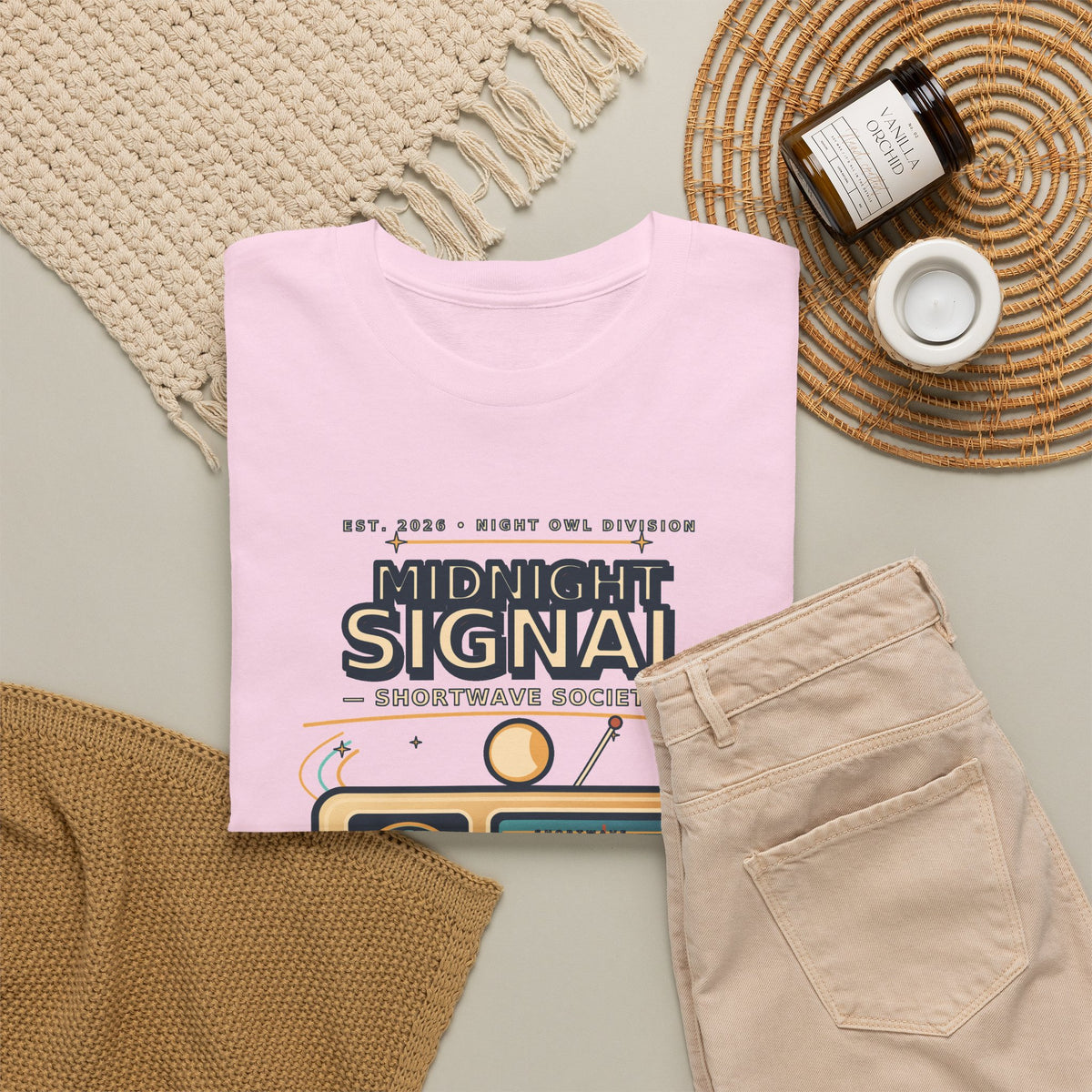 Midnight Signal Shortwave Society Tee | Vintage Ham Radio Operator Graphic Shirt | Gildan 5000
