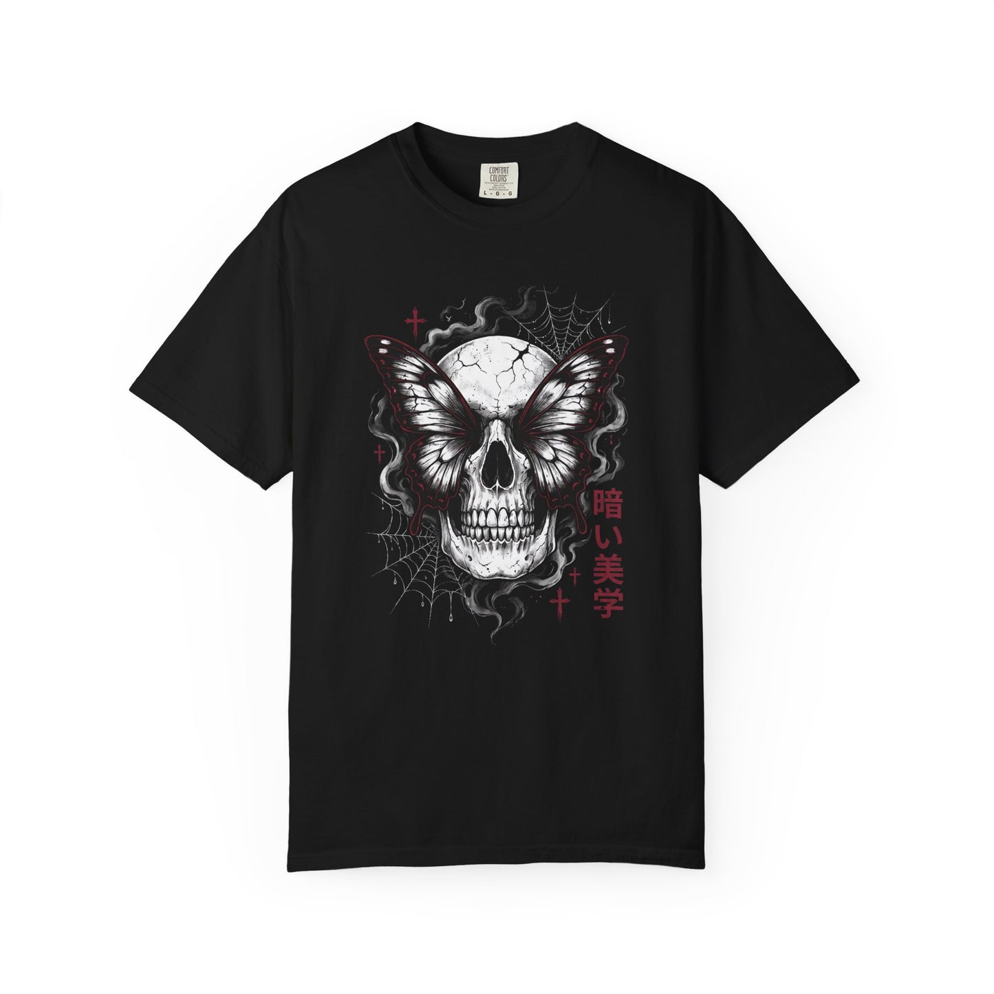 Skull Butterfly T-Shirt — Dark Aesthetic "暗い美学" Graphic Tee