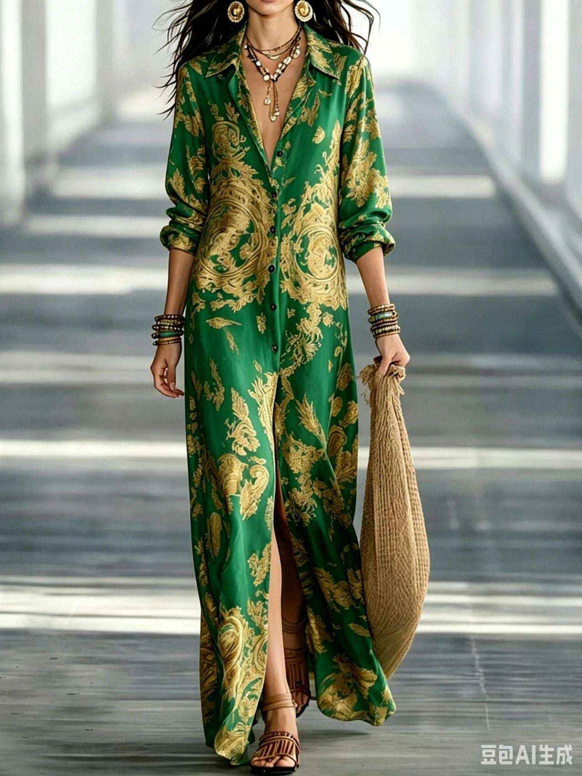 New Vintage Flowing Womens Dress