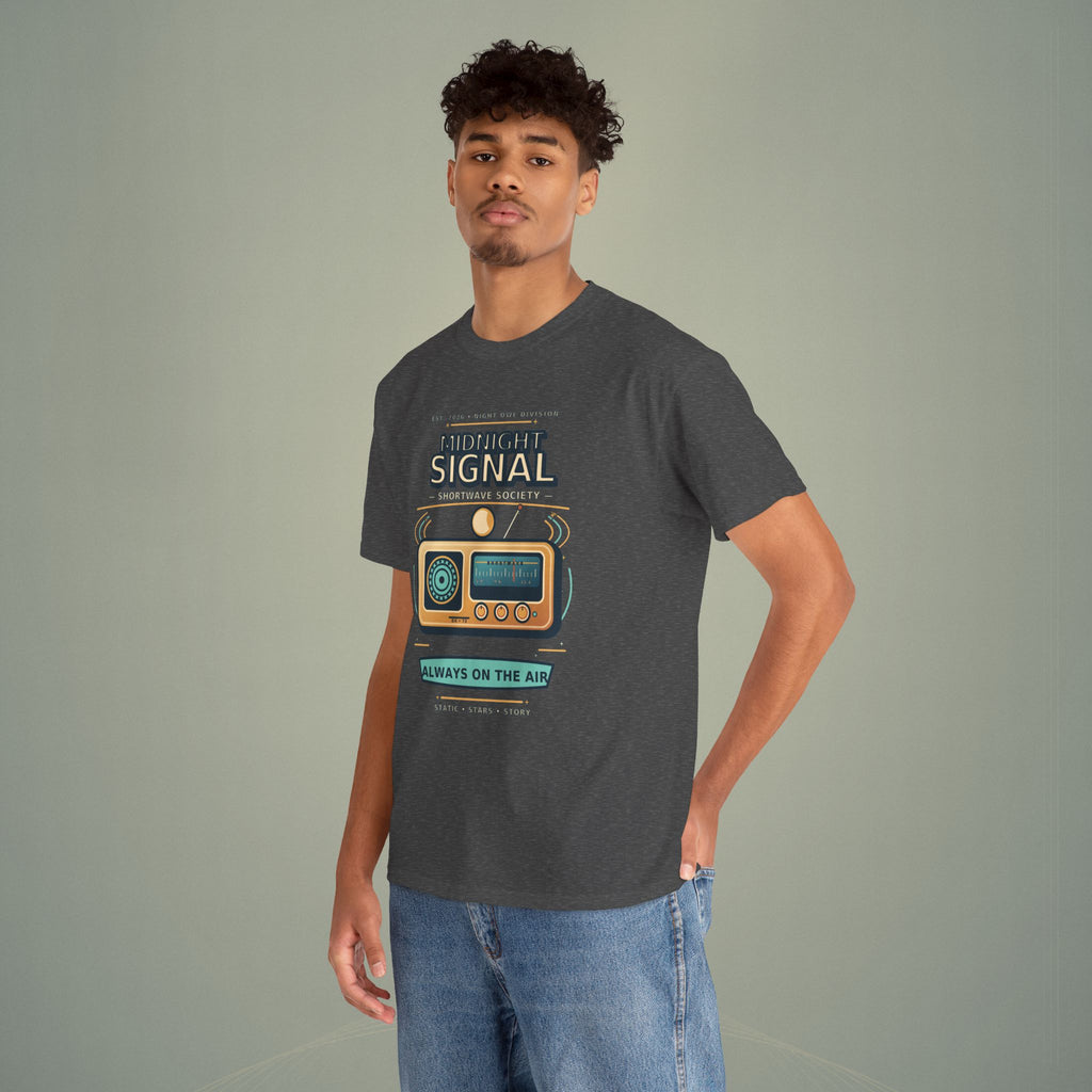 Midnight Signal Shortwave Society Tee | Vintage Ham Radio Operator Graphic Shirt | Gildan 5000