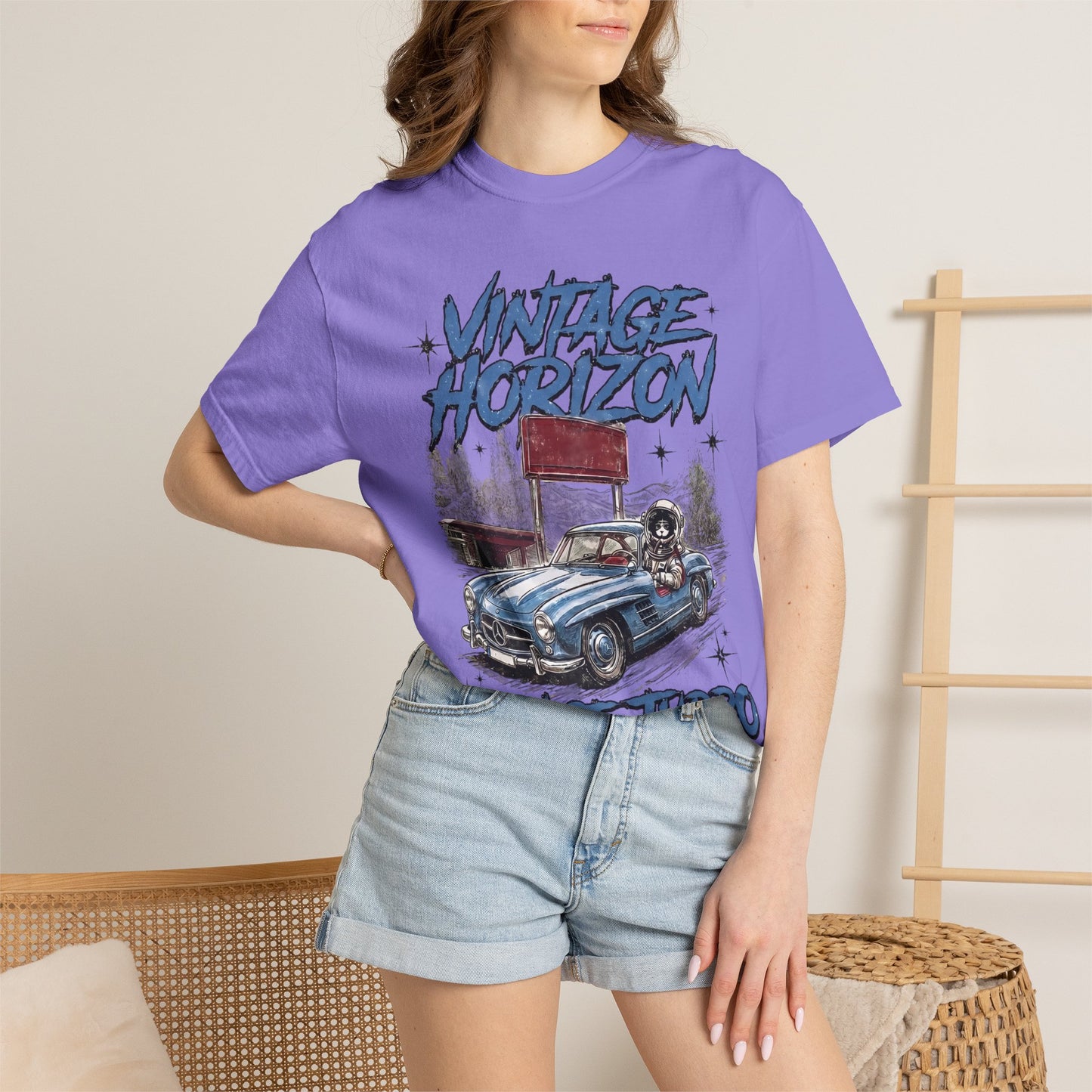 Vintage Horizon Space Turbo T‑Shirt — Retro Car Graphic Tee