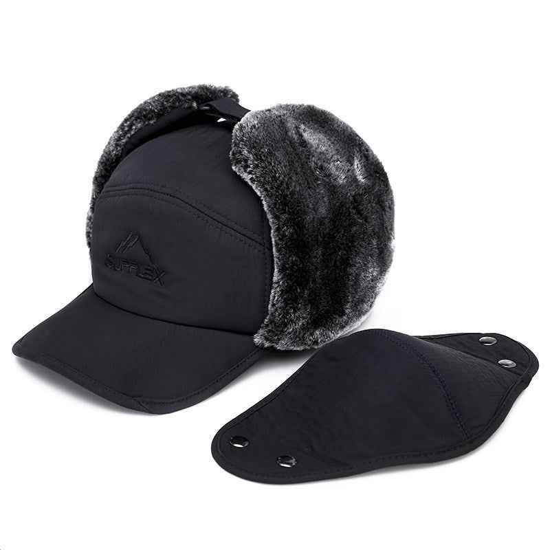Warm Cotton-Padded Elderly Hats for Windy Weather