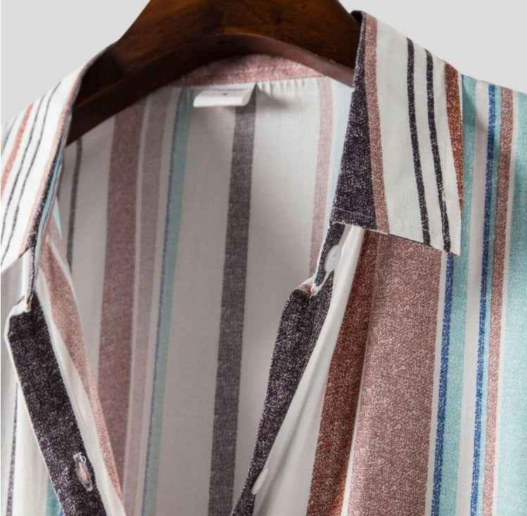 Grey Linen Floral Short Sleeve Casual Shirt for Men - Comfortable Summer Style