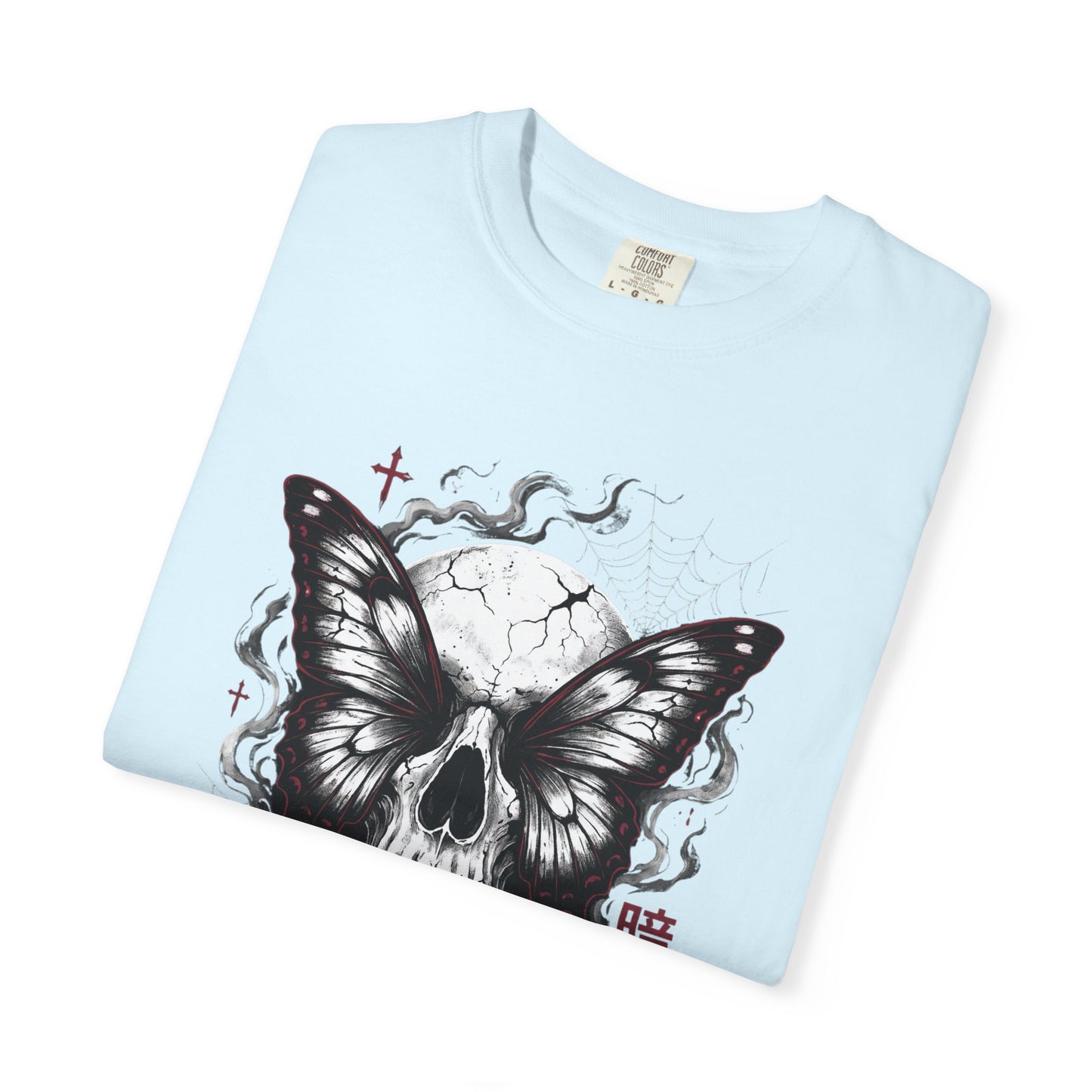 Skull Butterfly T-Shirt — Dark Aesthetic "暗い美学" Graphic Tee