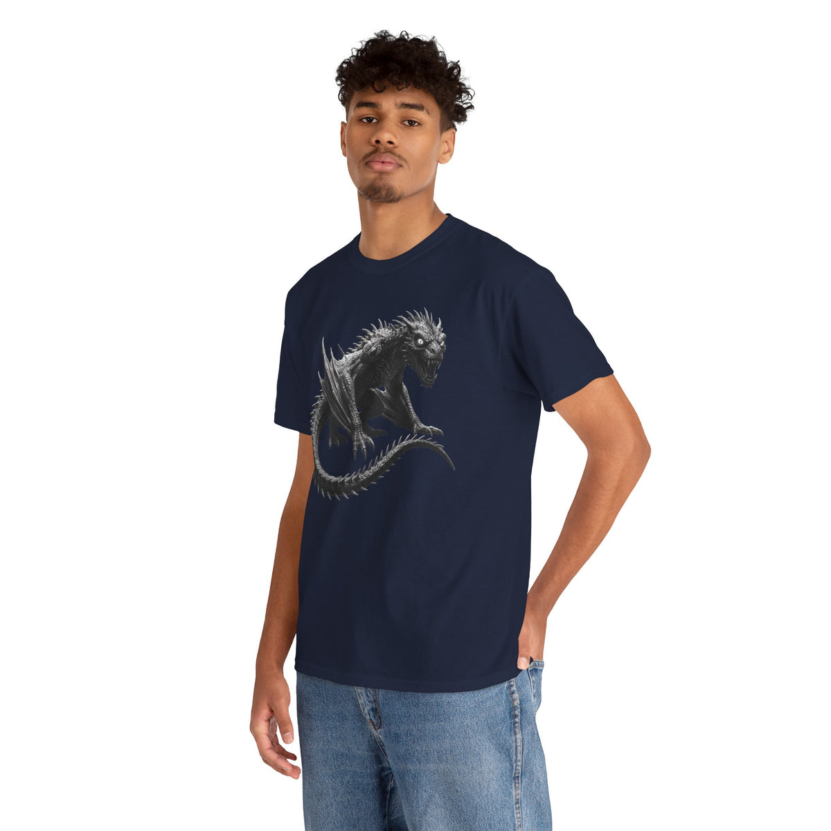 Fierce Dragon Graphic Tee - Dark Fantasy Streetwear Tee