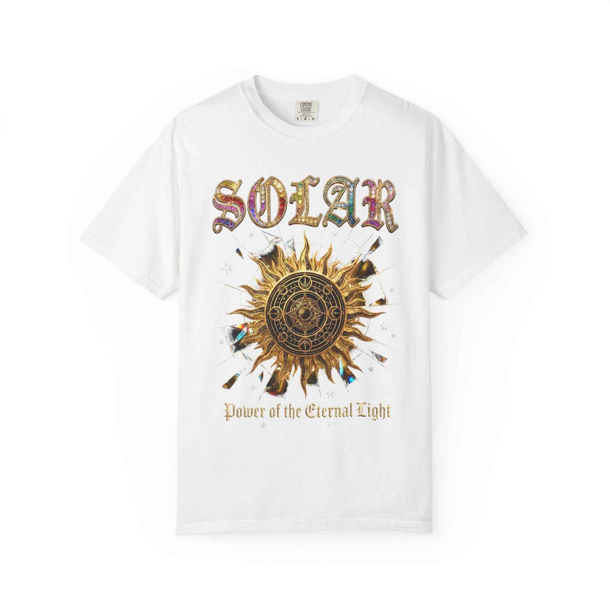 Vintage Sun Print Graphic T-Shirt - Retro Solar Symbol Design