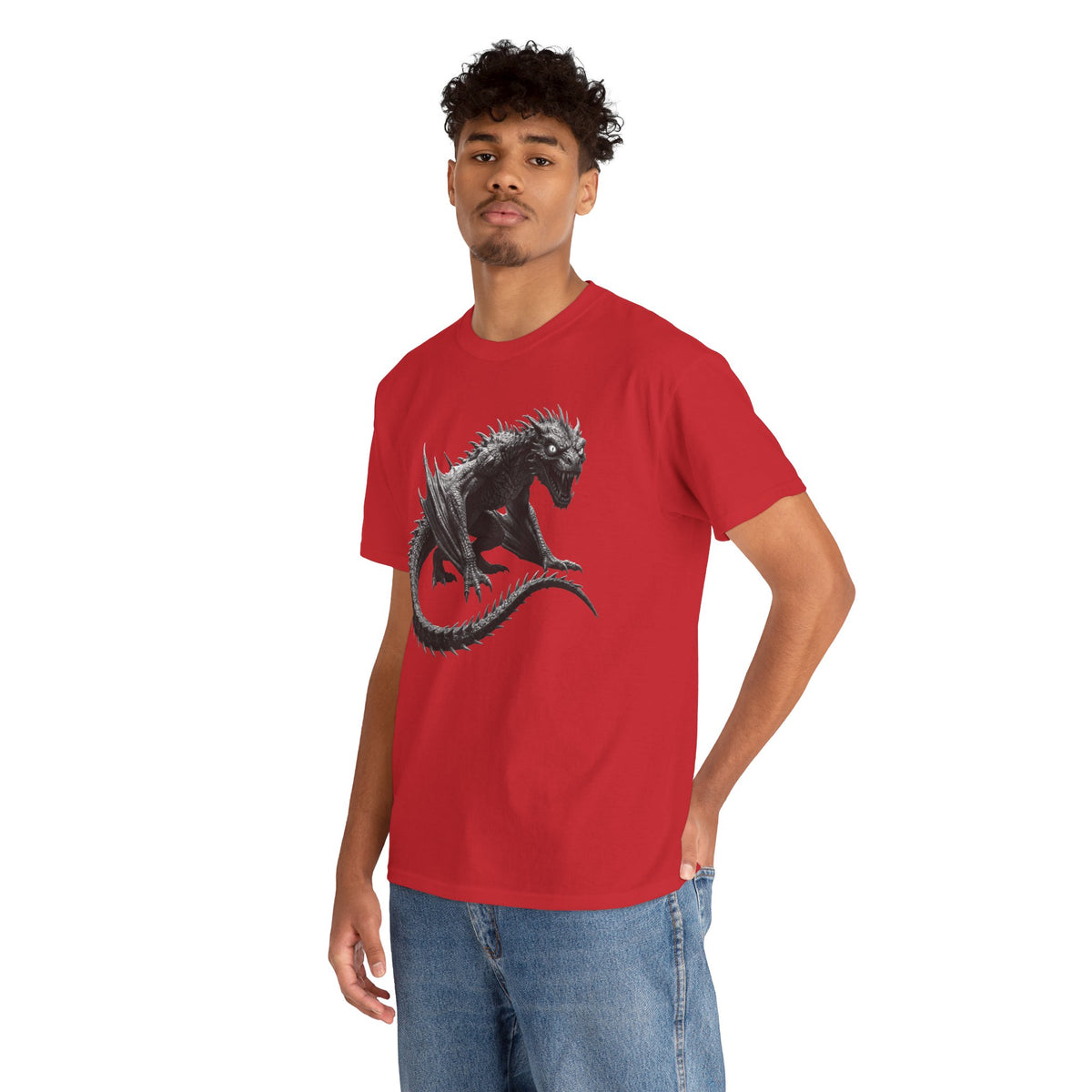Fierce Dragon Graphic Tee - Dark Fantasy Streetwear Tee