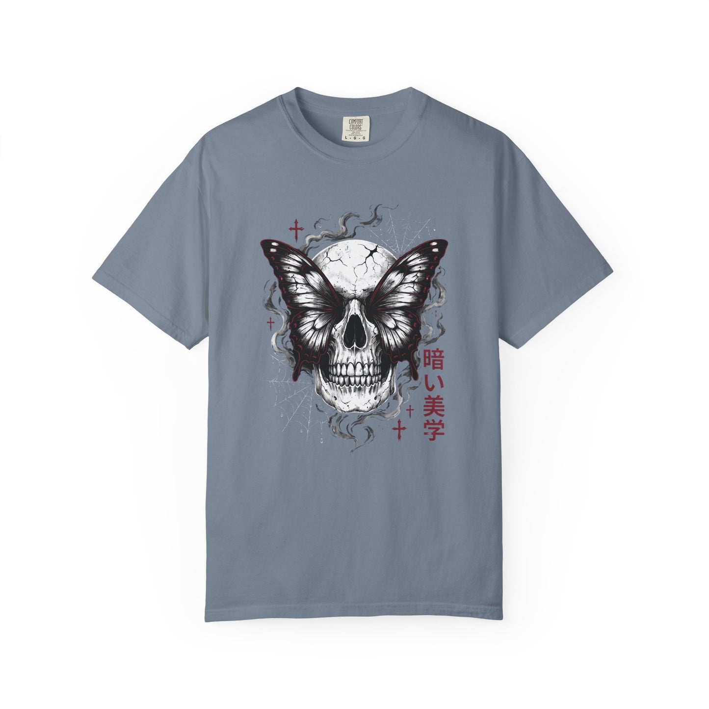Skull Butterfly T-Shirt — Dark Aesthetic "暗い美学" Graphic Tee
