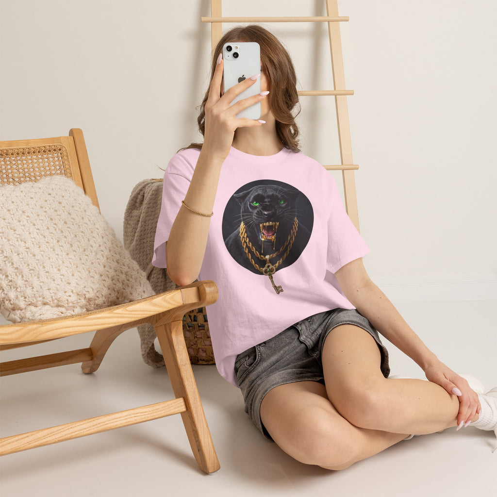 White Iced Out Panther Graphic Tee - Premium Heavy Cotton Streetwear