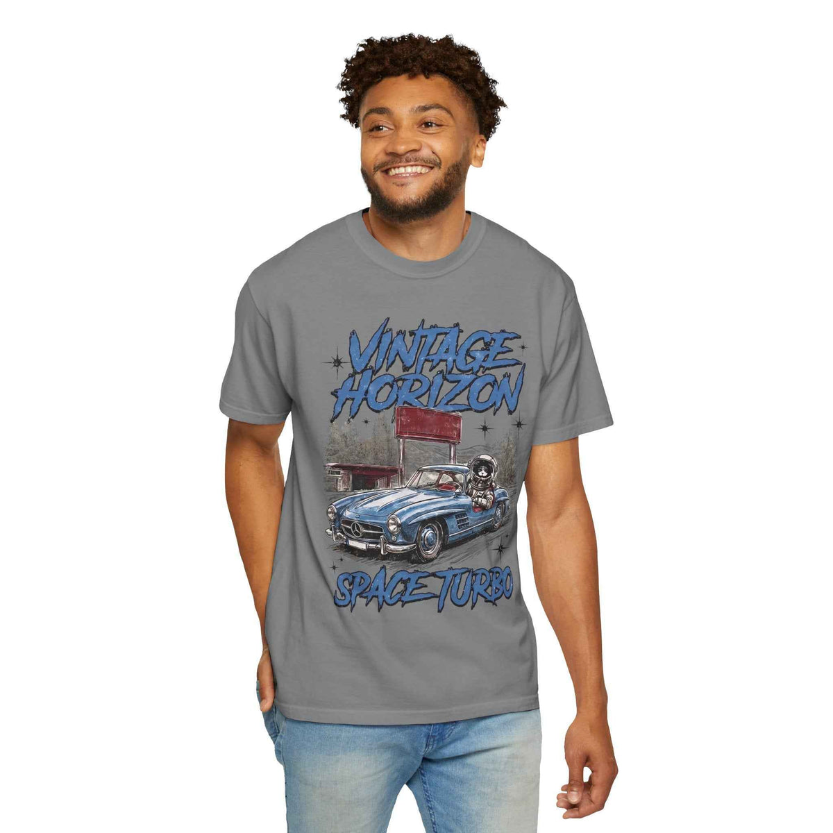 Vintage Horizon Space Turbo T‑Shirt — Retro Car Graphic Tee