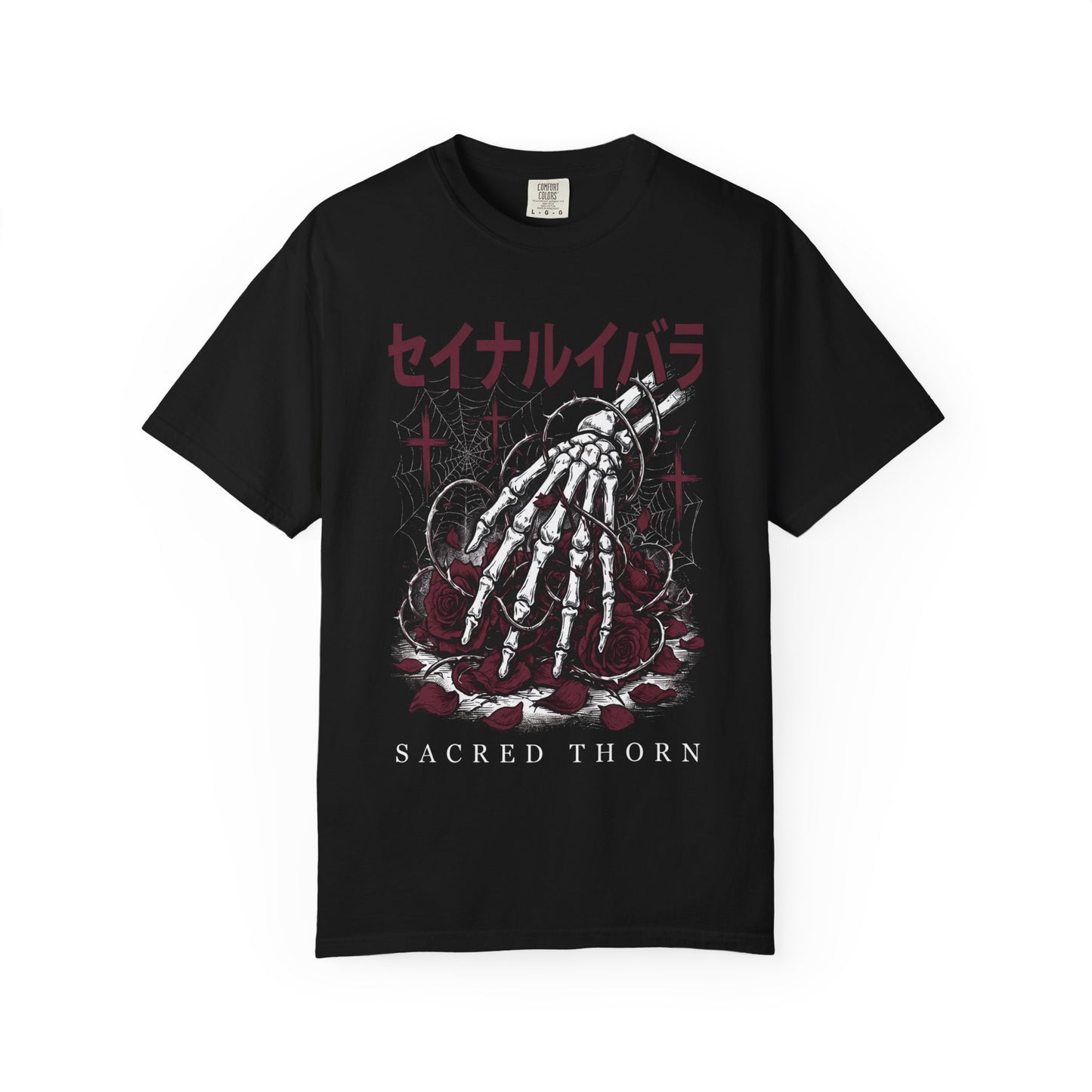 T-Shirt — Sacred Thorn Skeleton Hands Graphic Tee (セイナルイバラ)