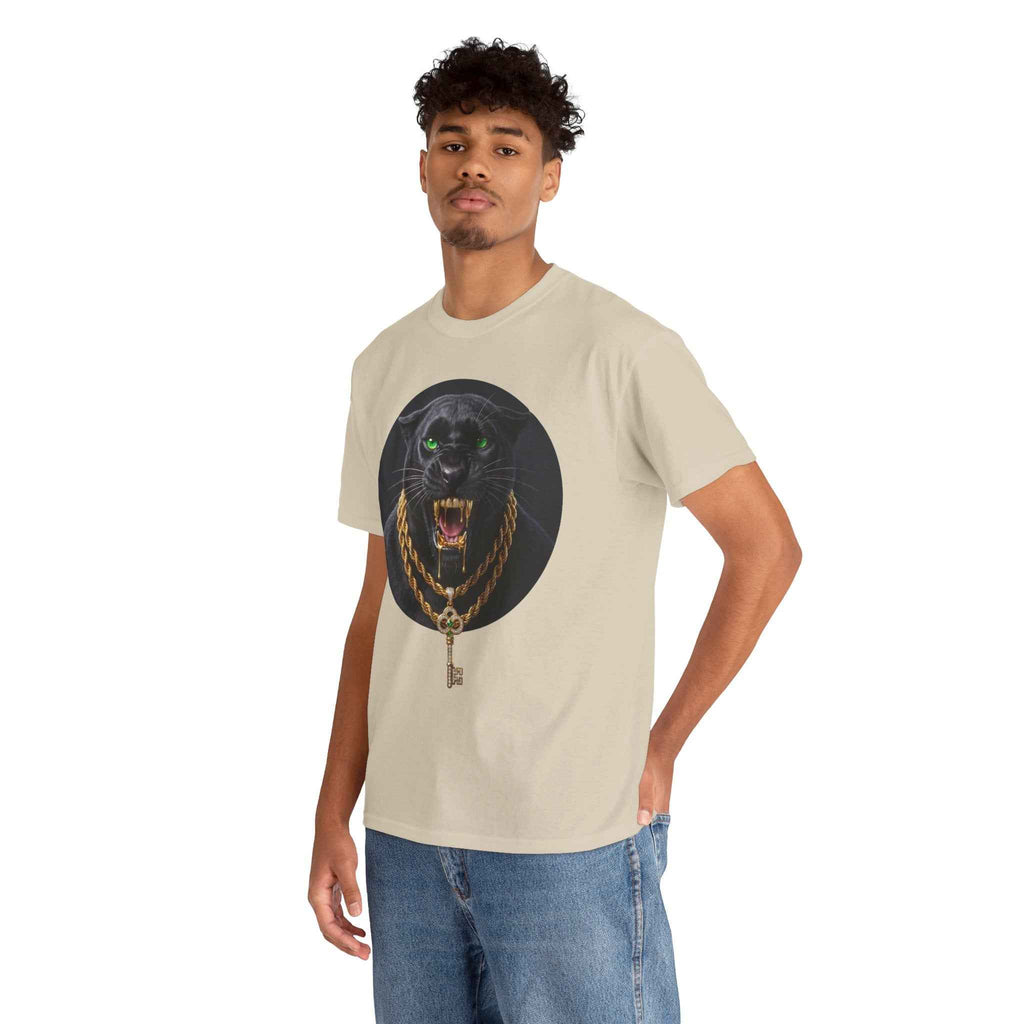 White Iced Out Panther Graphic Tee - Premium Heavy Cotton Streetwear
