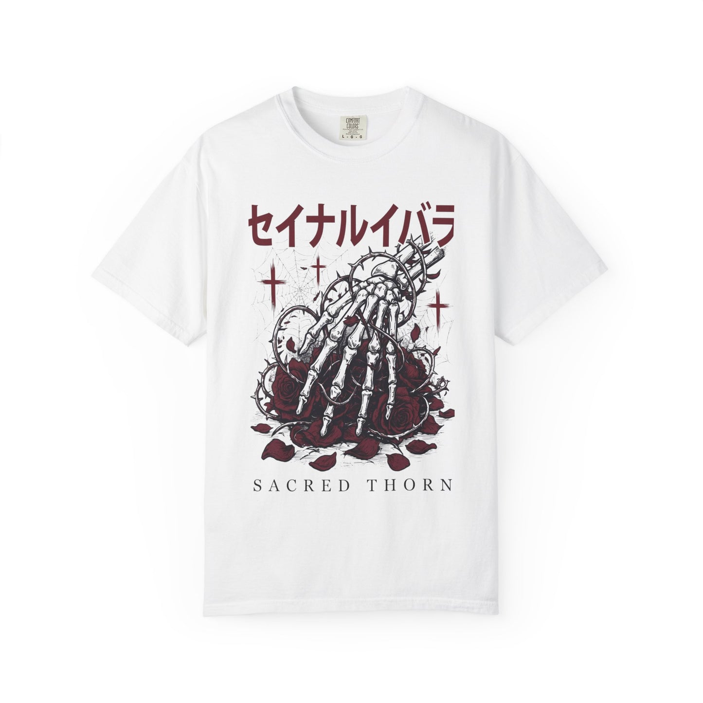 T-Shirt — Sacred Thorn Skeleton Hands Graphic Tee (セイナルイバラ)