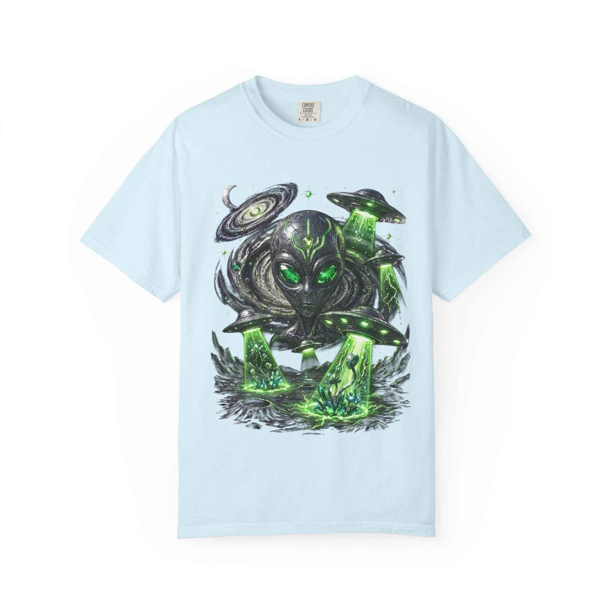 Cyberpunk Cosmic Monster Tee - Green Neon Harajuku Y2K Statement Shirt