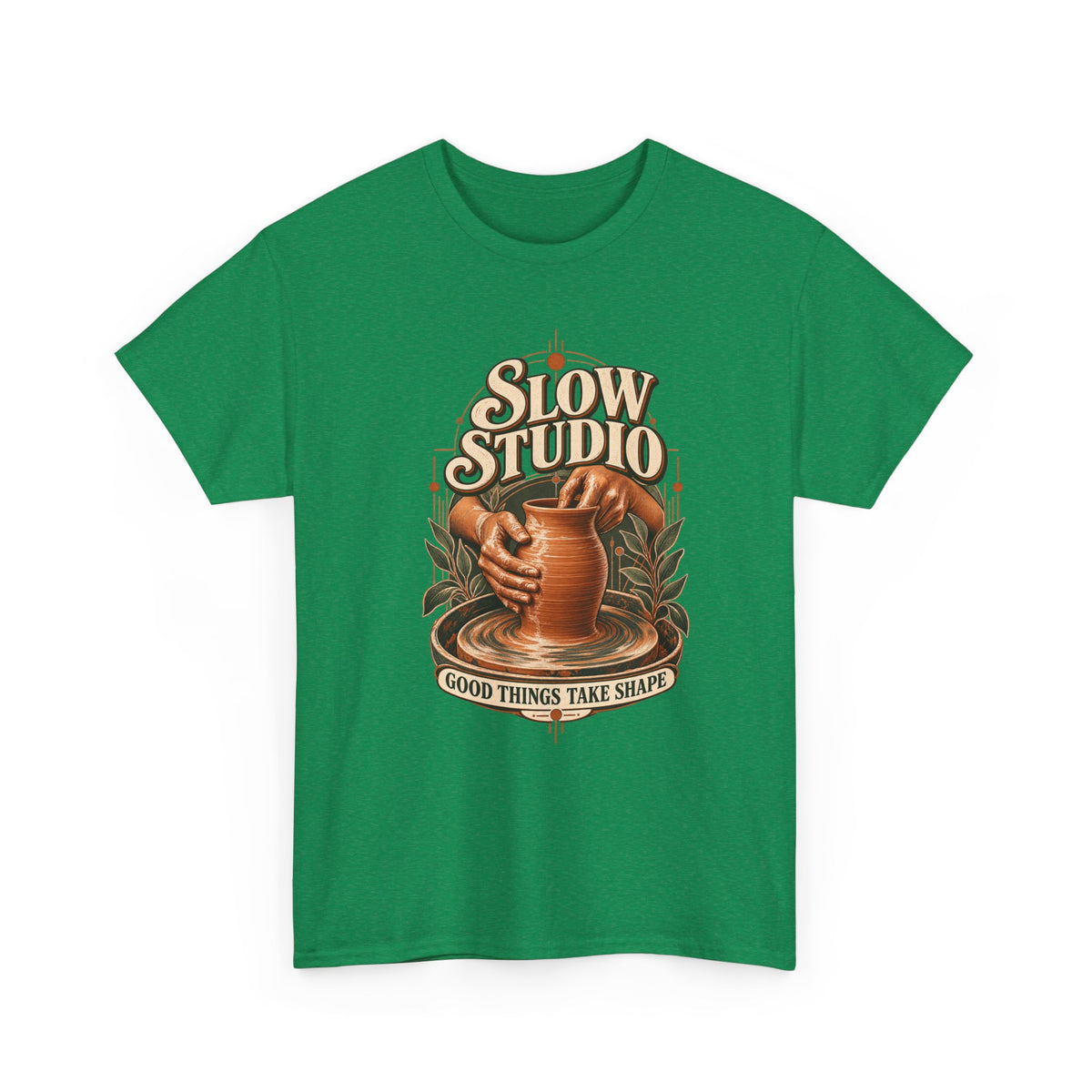 Slow Studio Pottery Wheel Graphic Tee | Good Things Take Shape | Gildan 5000