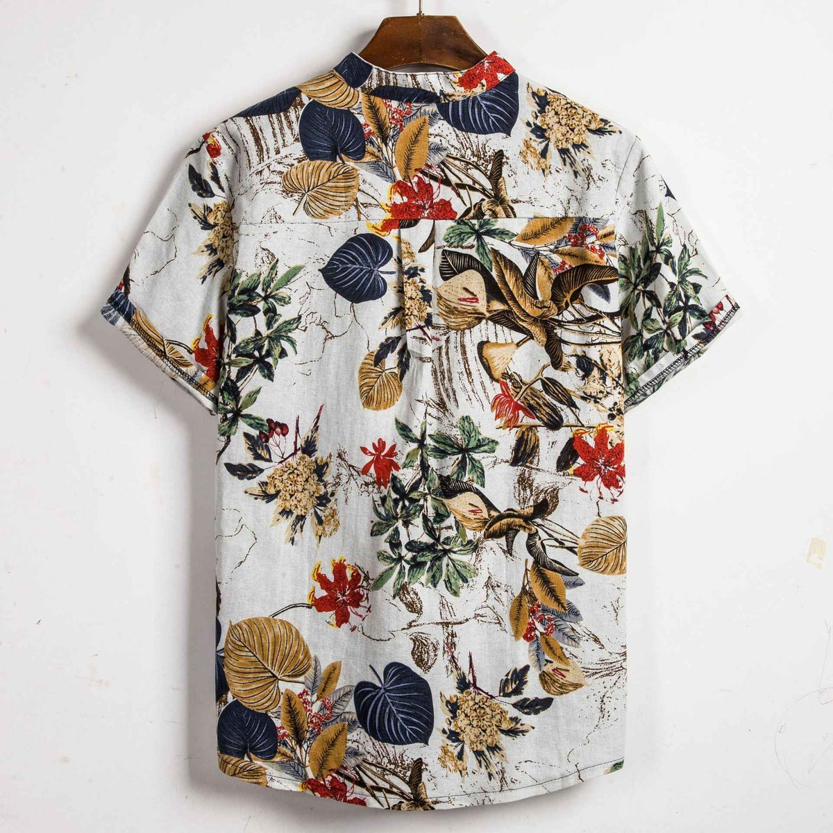 Vintage Floral Linen Shirt: Lightweight Button-Up Urban Casual